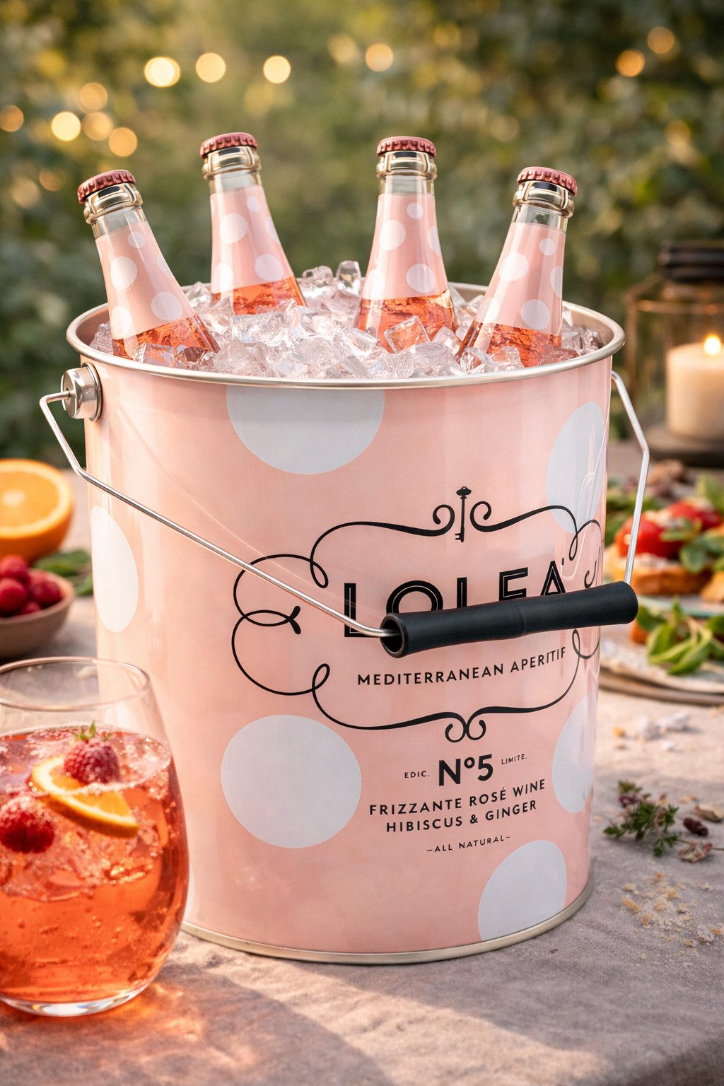 Mixcompany Outdoor-Flaschenkühler Lolea Sangria No.5 Flaschenkühler – Original Getränkekühler in Rosa
