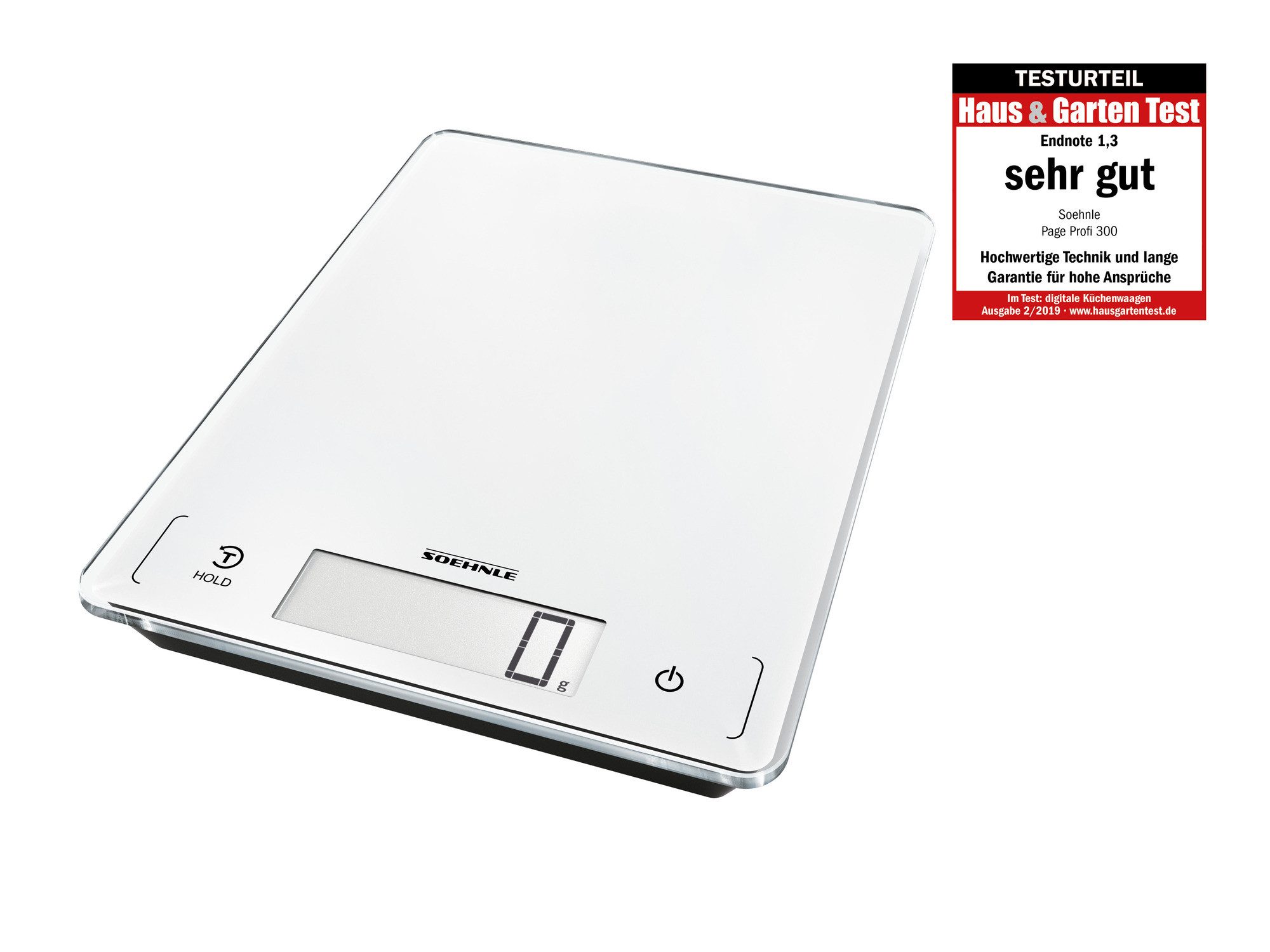 Soehnle Küchenwaage Page Profi 300, (1-tlg), LCD-Anzeige, große Wiegefläche, bis 20kg, Zuwiegefunktion (Tara), g/lb