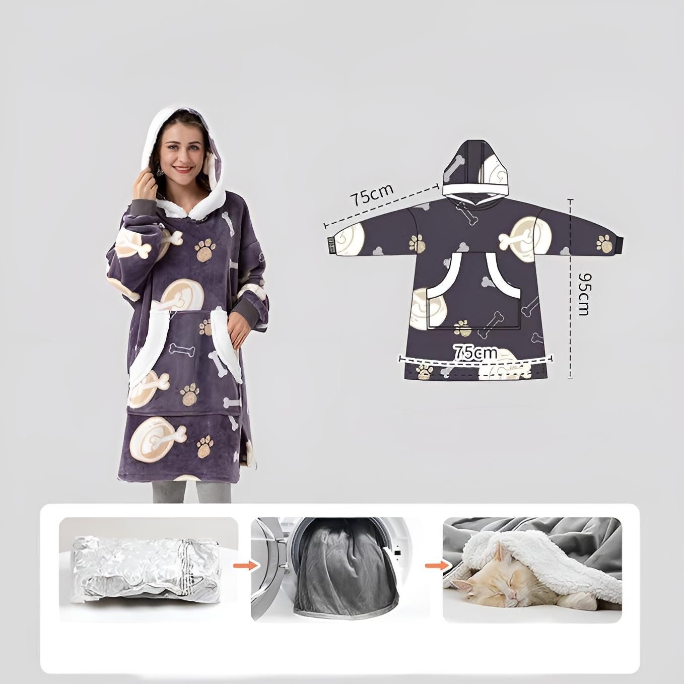 Diyarts Kapuzenpullover (Flanell Hoodie, Übergröße Pullover) günstig online kaufen