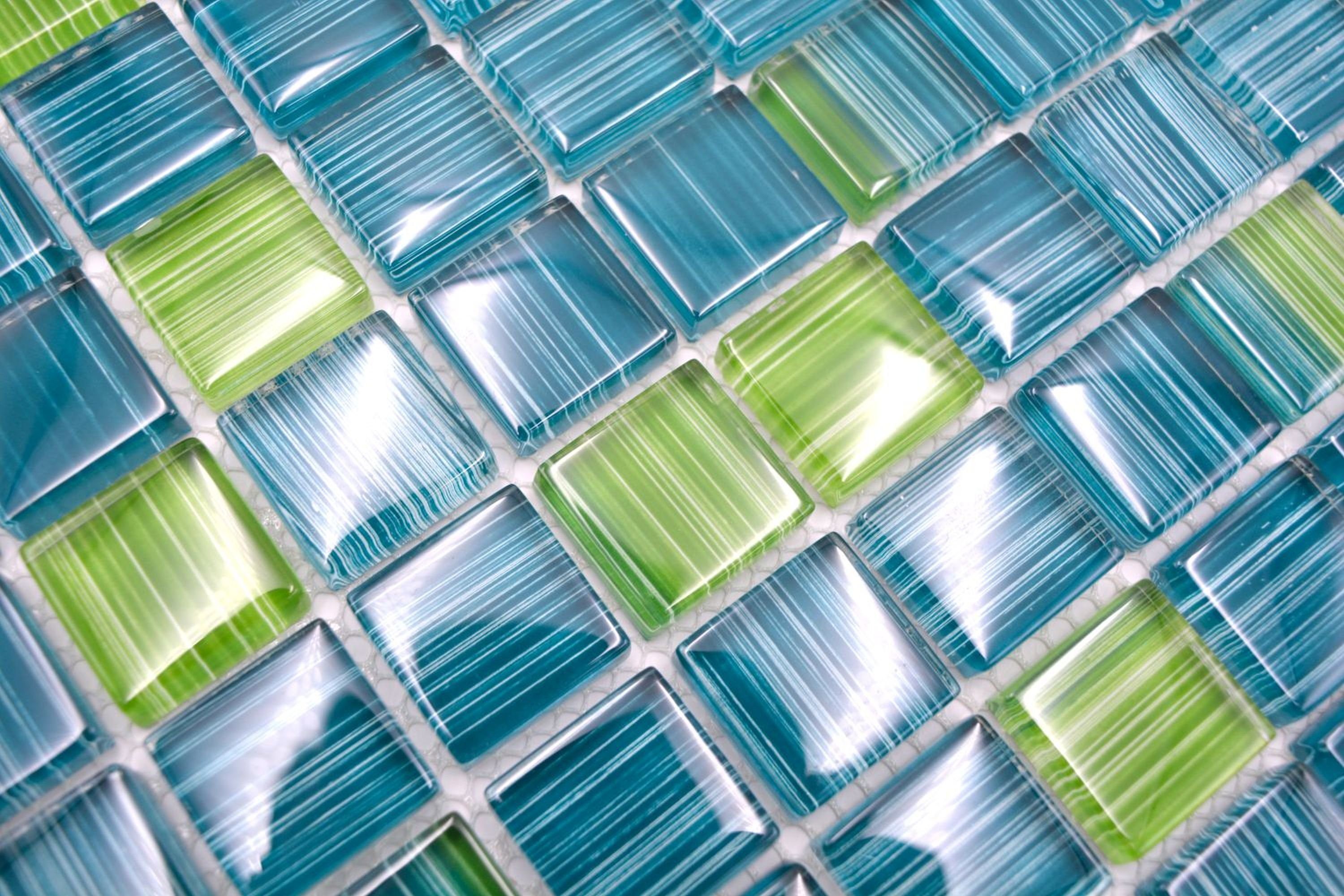 grün Mosaikfliesen türkis Mosaikfliese Glasmosaik Küche Style Flaschen kiwi Mosani