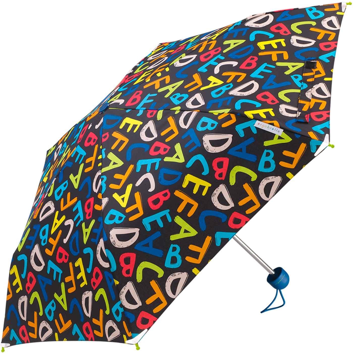 farbenfroh reflektierend Kinderschirm Basic HAPPY Taschenregenschirm RAIN bedruckt, fantasievoll und Mini