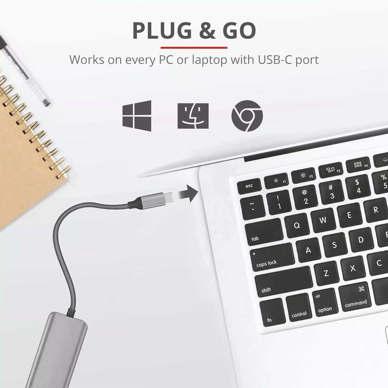 Trust Halyx Mini USB-C Hub 3.2 4 Port USB-A [2ERPACK] Adapter USB zu USB-A, 10 cm, SB Adapter Kompakt Verteiler
