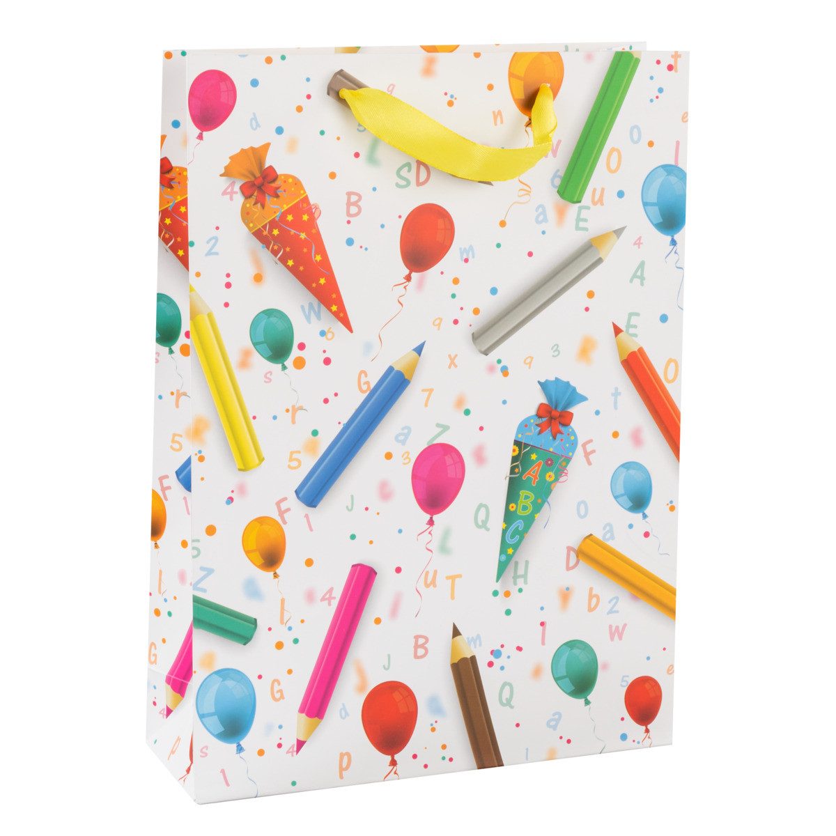 Idena Tragetasche Geschenktasche - Stifte & Schultüte, 25 x 34,5 x 8,5 cm, 210g/m²
