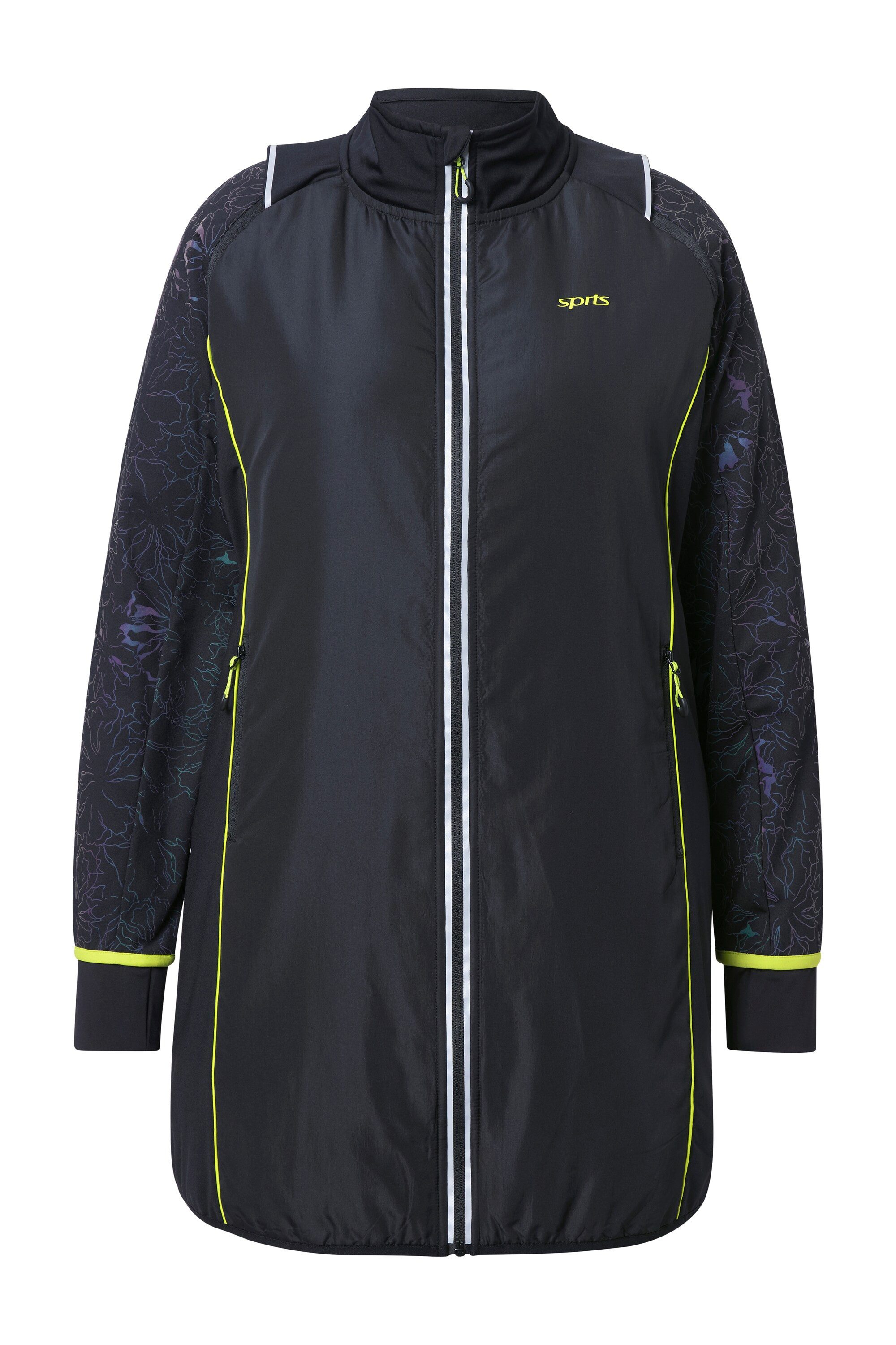 Ulla Popken Sweatjacke 2-in-1-Funktionsmantel Ärmel abnehmbar Zipptaschen günstig online kaufen