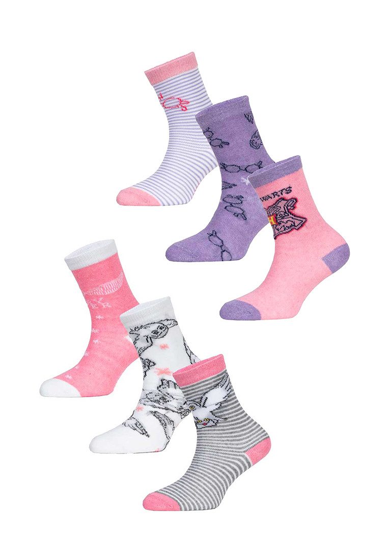 Harry Potter Socken Harry Potter Mädchen Socken 6er Pack Fanartikel (3-Paar)