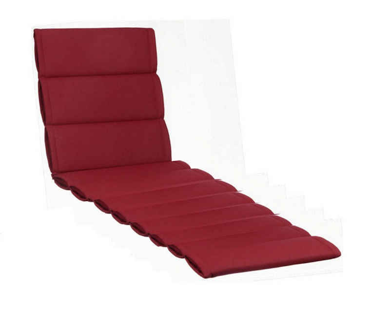 KETTtex EXKLUSIV Polsterauflage KTH 1 - rubinrot - Polsterauflagen für Gartenstühle, mehrfach quergesteppt, Überschlag mit Klettband