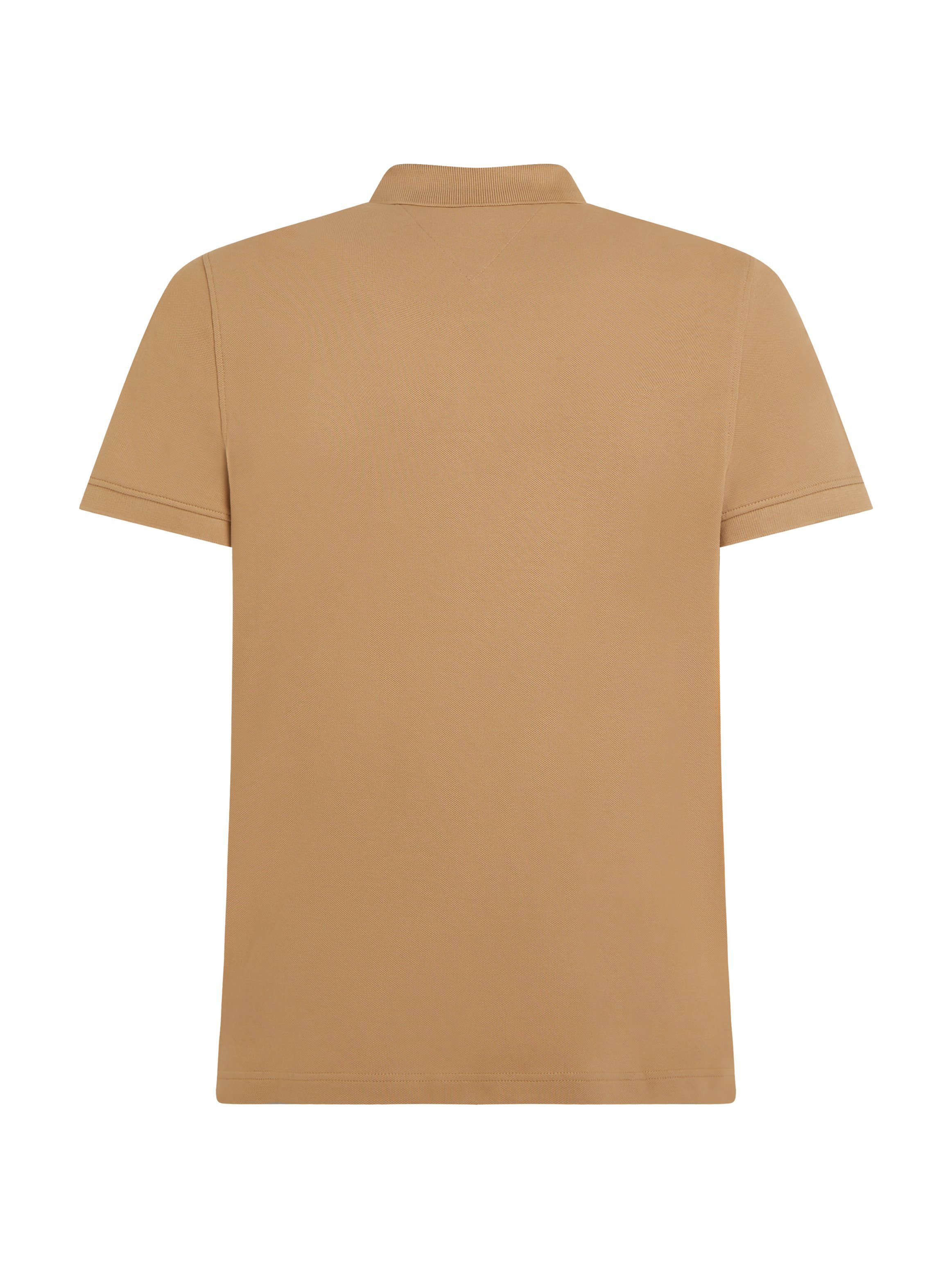 Logostickerei Tommy POLO Khaki Hilfiger Classic SLIM Poloshirt mit 1985