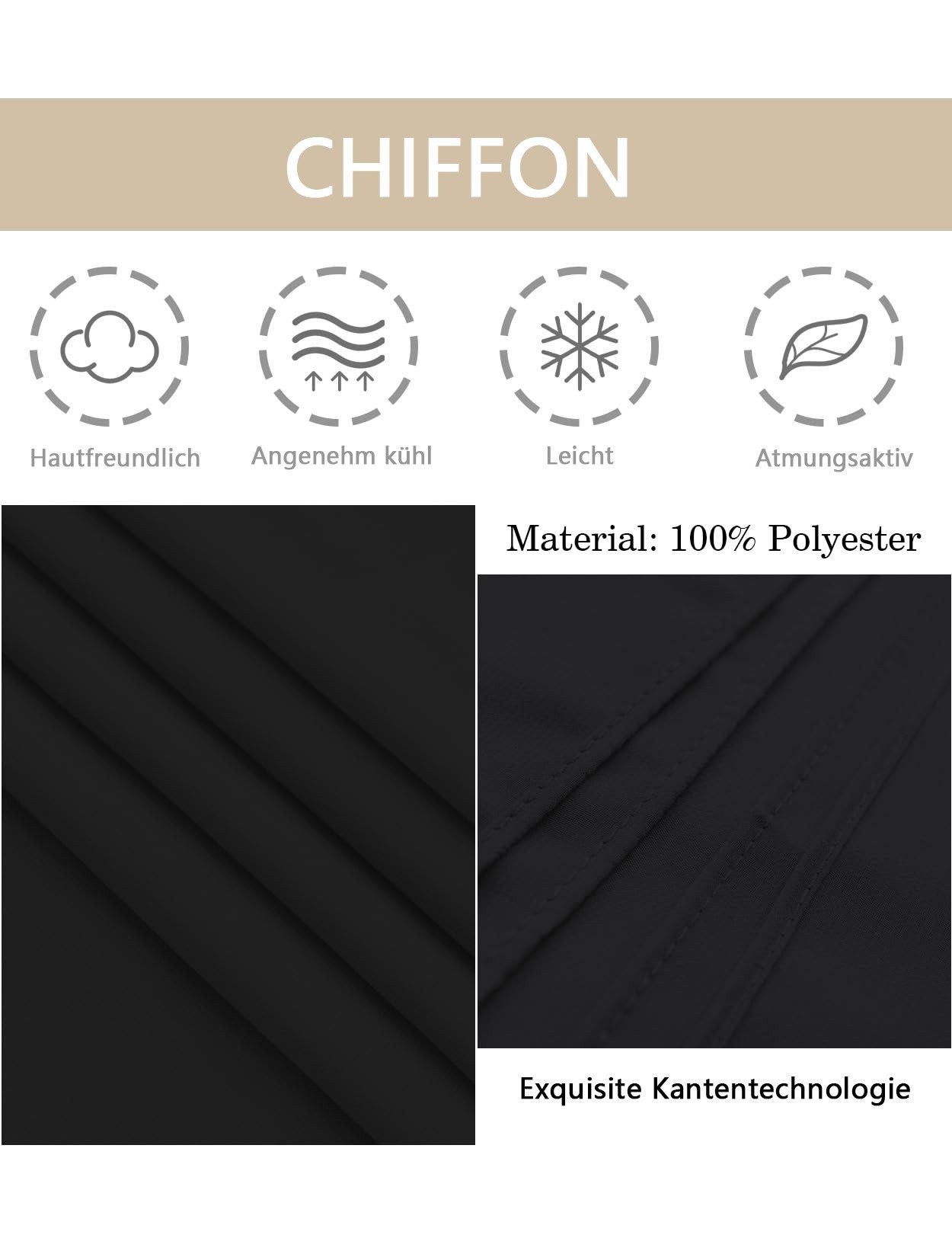 Zaewry Modeschal Damen Chiffon-Bolero, locker geschnitten, mit langen Ärmeln, ideal als Überwurf für Sommerhochzeiten, Abendveranstaltungen – Bild 5 von 5