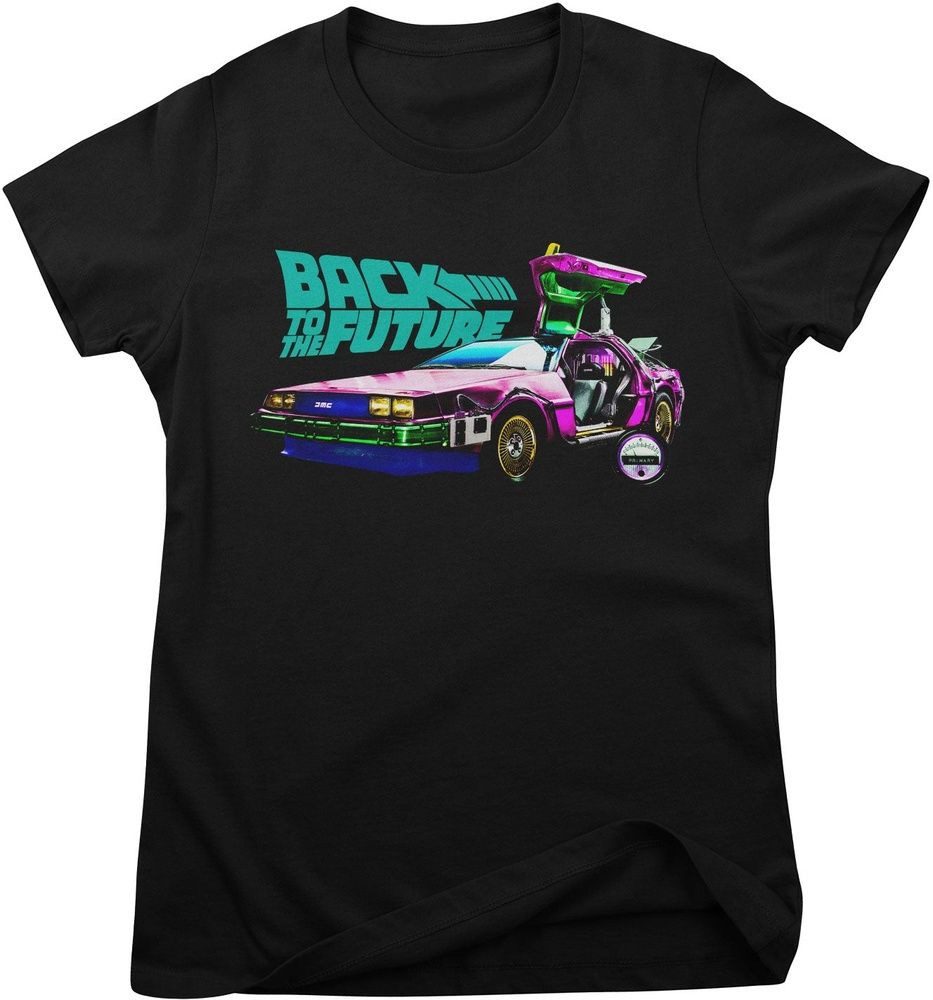 Back to the Future T-Shirt Colorful DeLorean Girly Tee