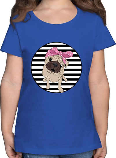 Shirtracer T-Shirt Hund mit Tuch - Dog Hundemotiv Hundesprüche Hundespruch Mops Hundelieb Tiermotiv Animal Print