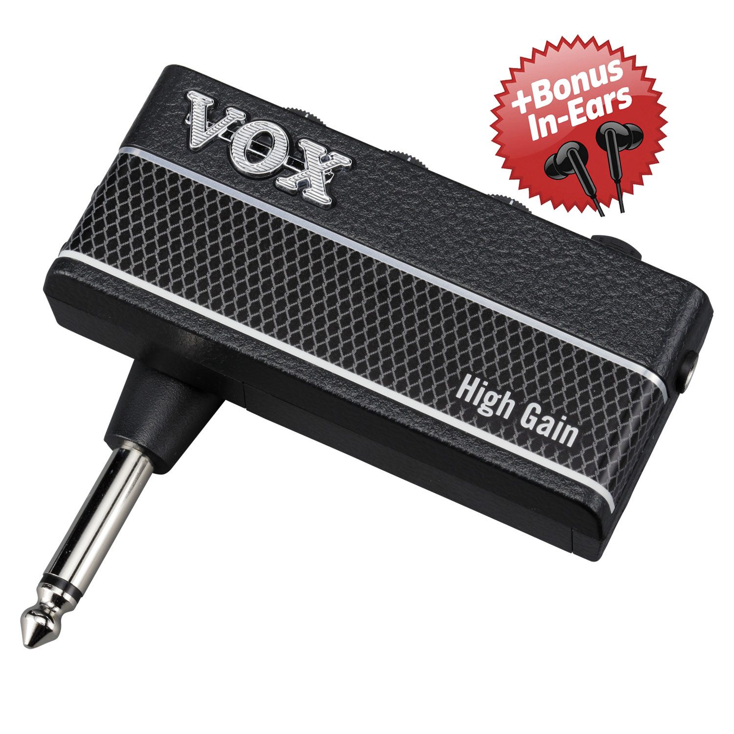 VOX-AMPS Vox Kopfhörer-Verstärker für Gitarre amPlug 3 High Gain + Bonus In-Ear Verstärker (Anzahl Kanäle: 2, Gitarre)
