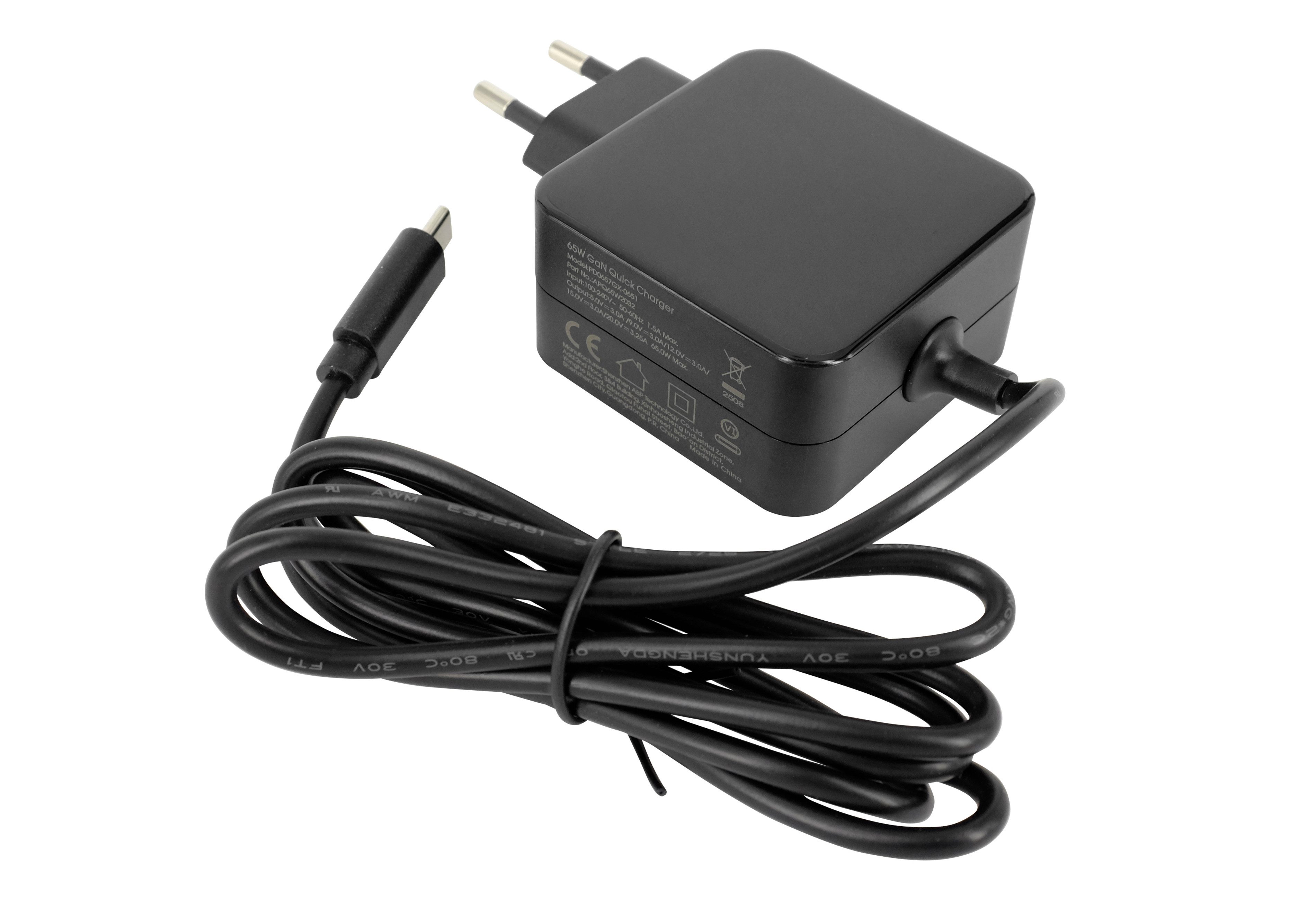 PowerSmart APQ652032.AP Batterie-Ladegerät (USB-C 65W GaN-Schnellladegerät, Kompatibel mit Huawei MateBook, Lenovo Thinkpad, MacBook Pro/Air, Spectre, ASUS Chro – Bild 3 von 5