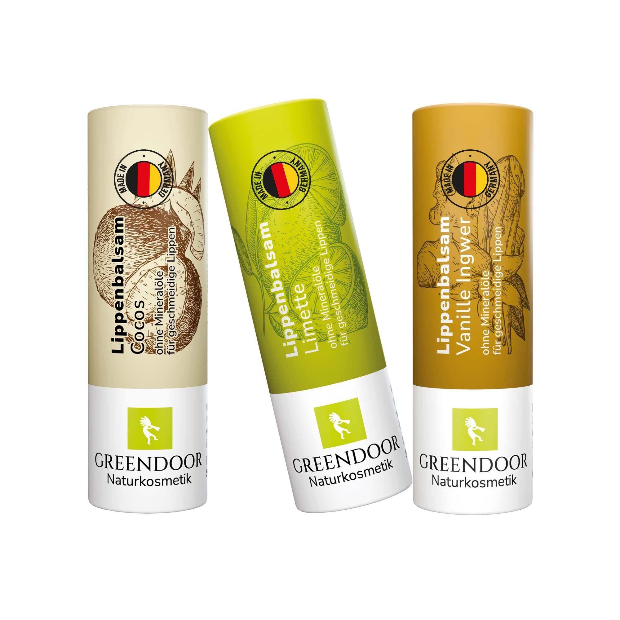 GREENDOOR Lippenbalsam Lippenpflege Set EXOTIC