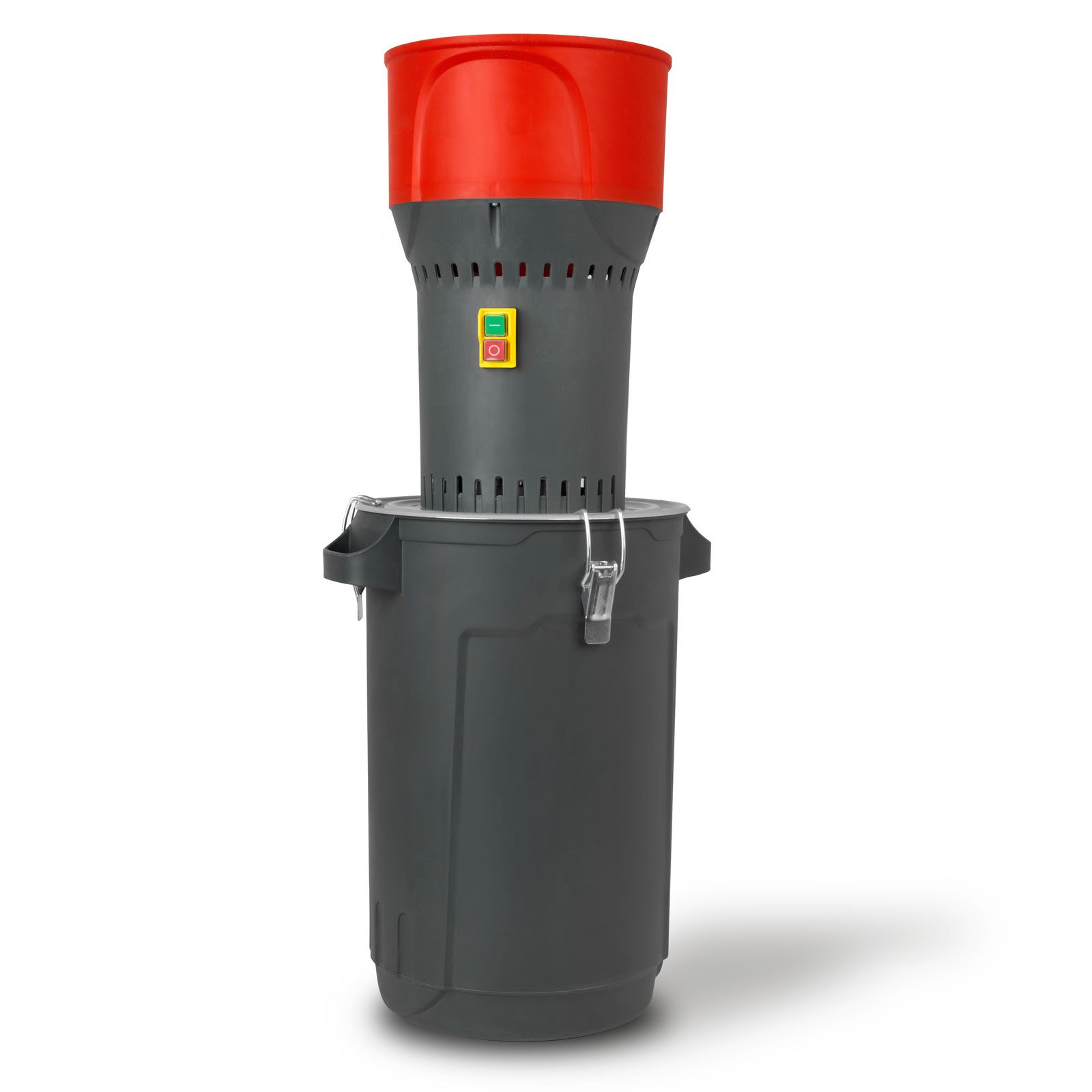 EBERTH Getreidemühle 25L Eimer 1000 Watt Elektromotor, 6L Einfülltrichter, 300 kg/h, Schrotmühle mit Edelstahlklinge