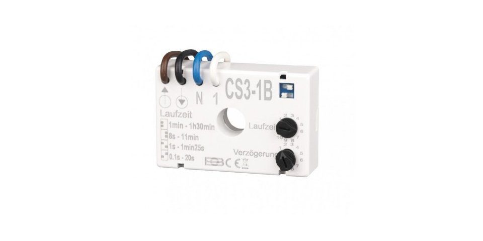 Elektrobock Zeitschaltuhr Elektrobock CS3-1B Nachlaufrelais Unterputz, Weiß