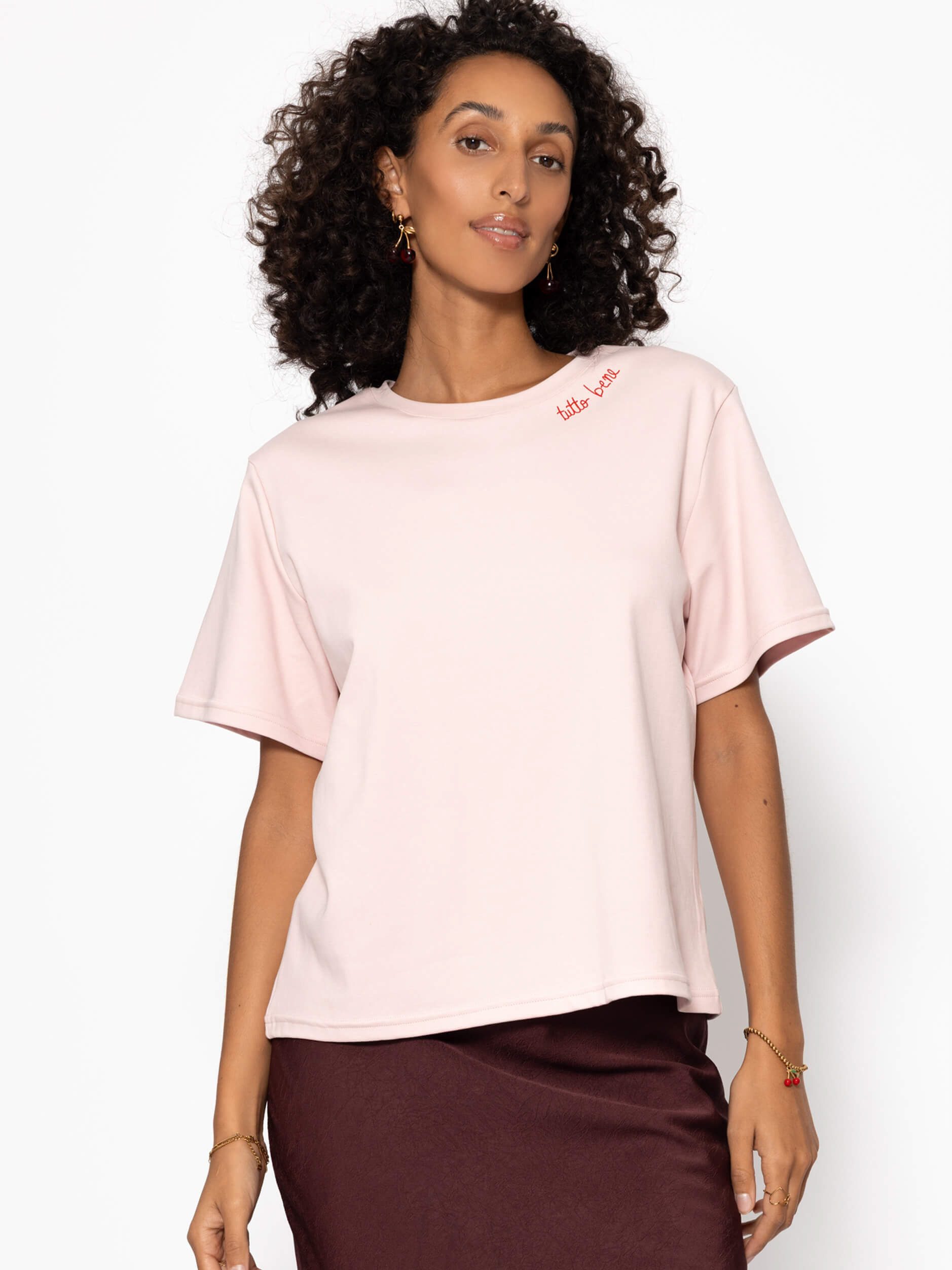 SASSYCLASSY T-Shirt T-Shirt mit LA DOLCE VITA Print Damen Legeres T-Shirt m günstig online kaufen