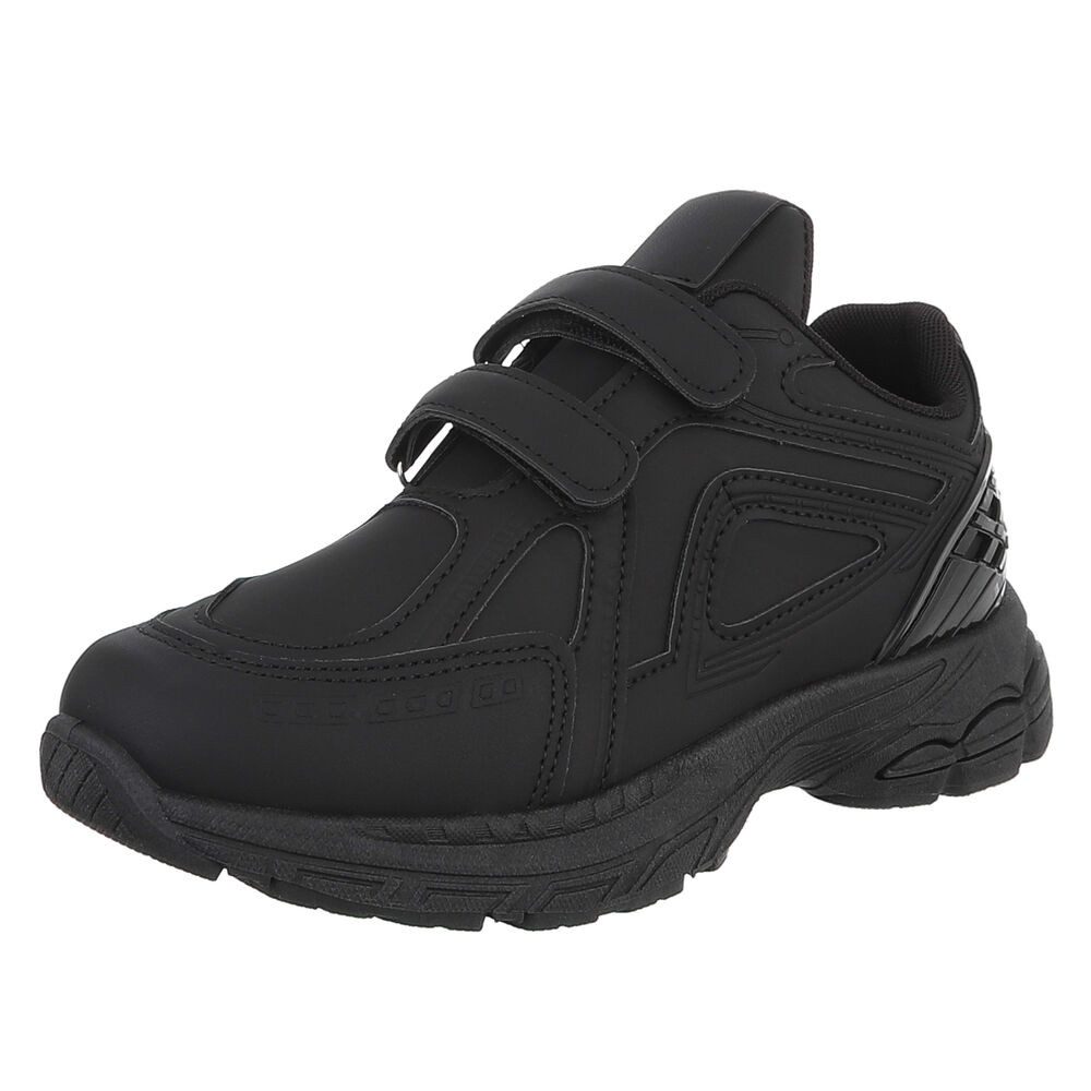 Ital-Design Vielseitige Kinderschuhe mit Klettverschluss für Alltag Sneaker (89545392) Flach Freizeitschuhe in Schwarz