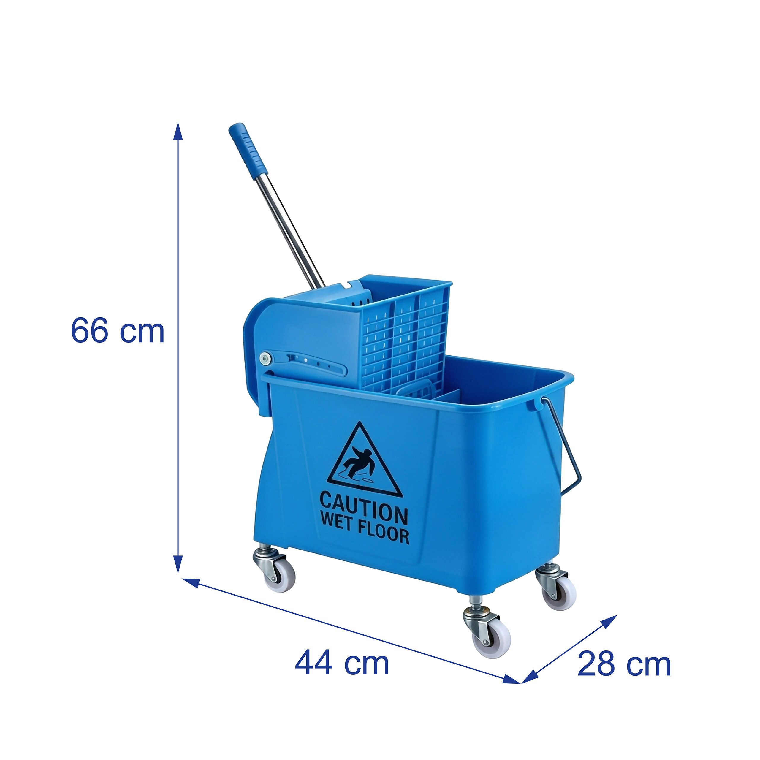 relaxdays Putzwagen Reinigungswagen mit Presse, (2-St), blau – Bild 4 von 5