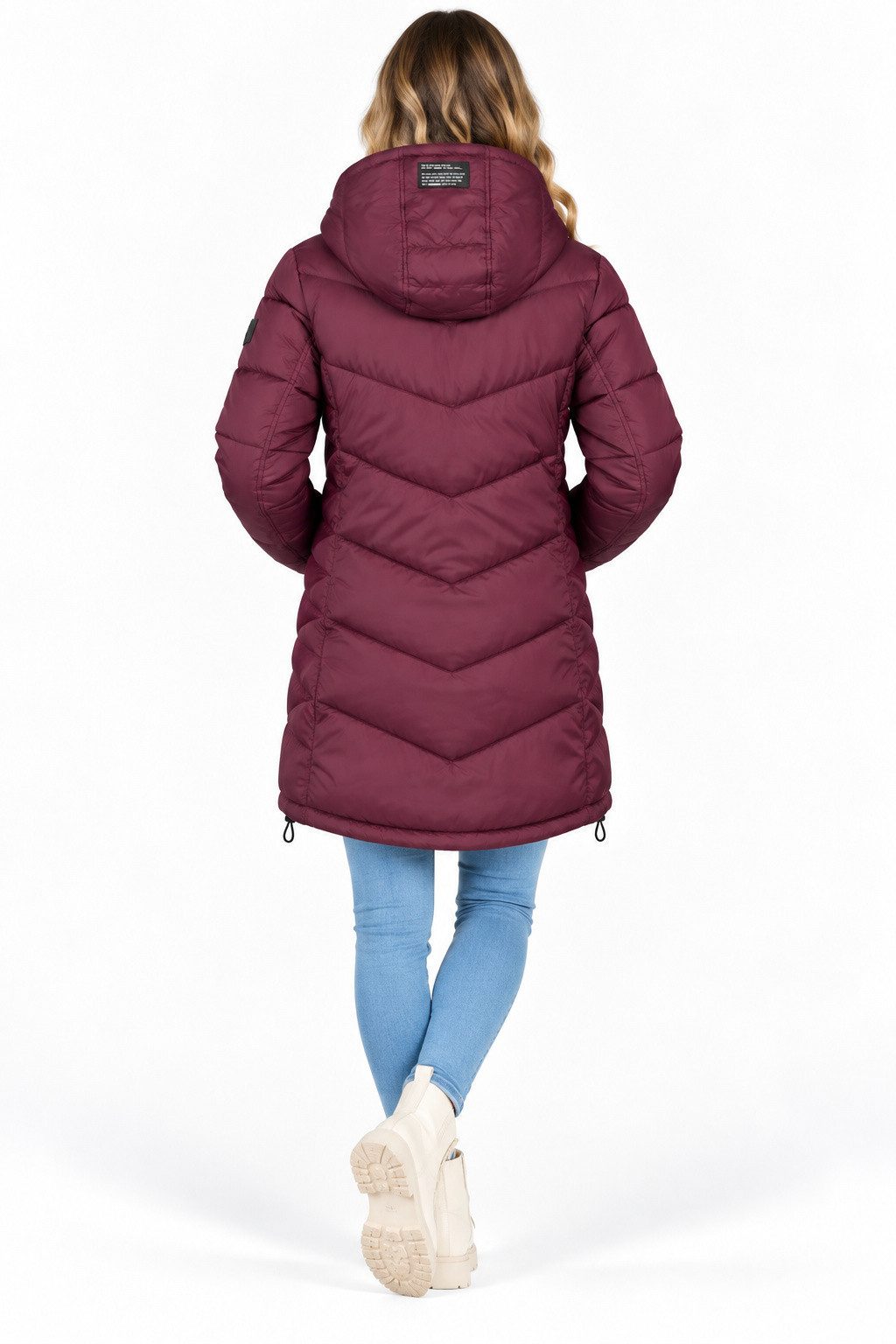 SUBLEVEL Steppjacke Damen Mantel mit Kapuze lange Winter Jacke Parka Stehkragen, Kapuze, flauschig, kuschelig, warm, Outdoor, Mantel – Bild 3 von 5