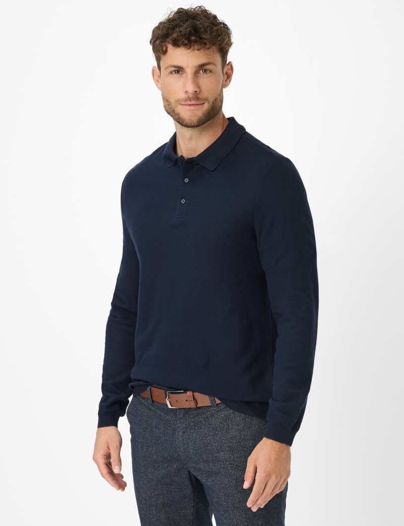 Brax Langarm-Poloshirt