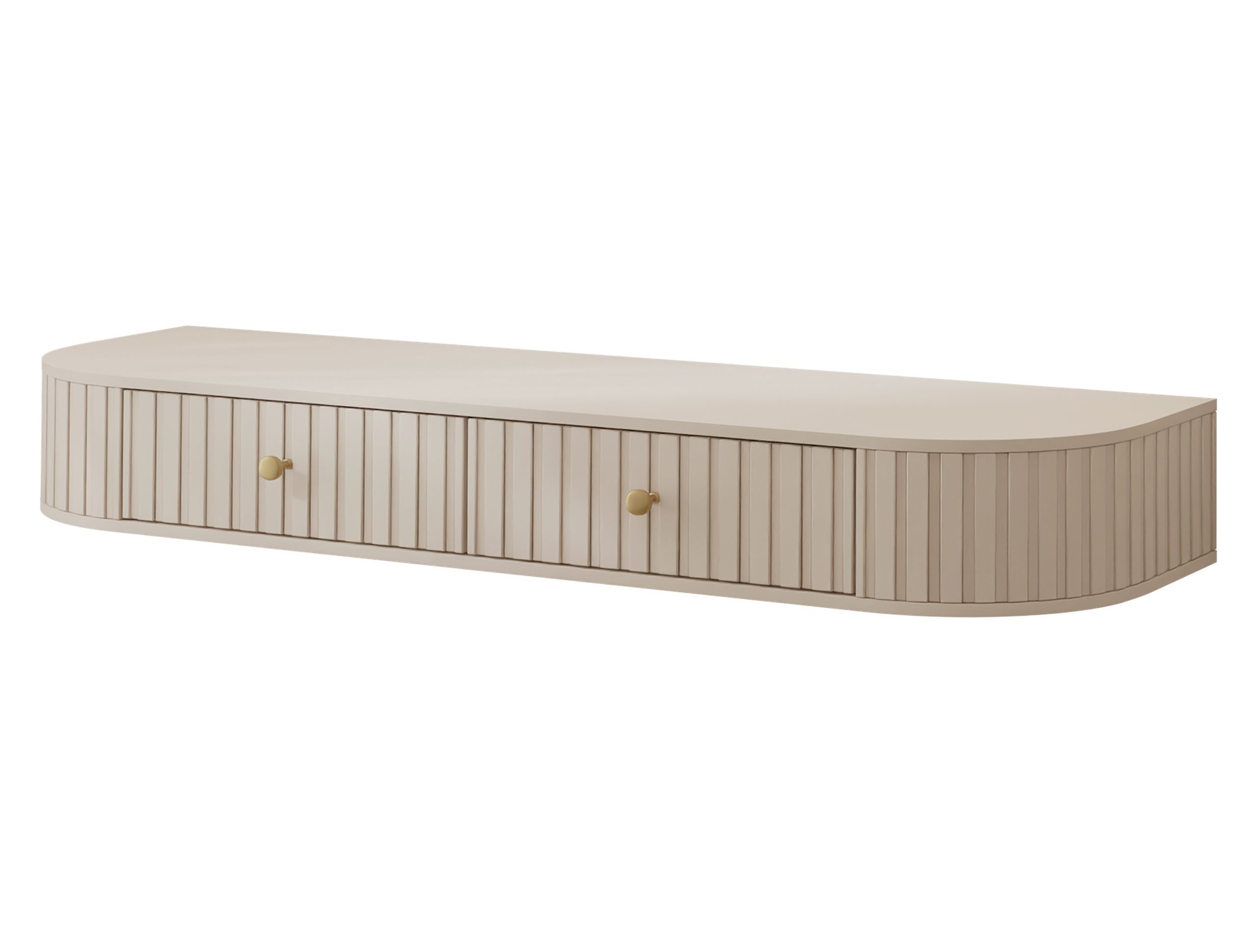 MIRJAN24 Schminktisch Sepiroz 2S (mit zwei Schubladen), Griffe aus Metall in der Farbe Gold, 123x36x18 cm