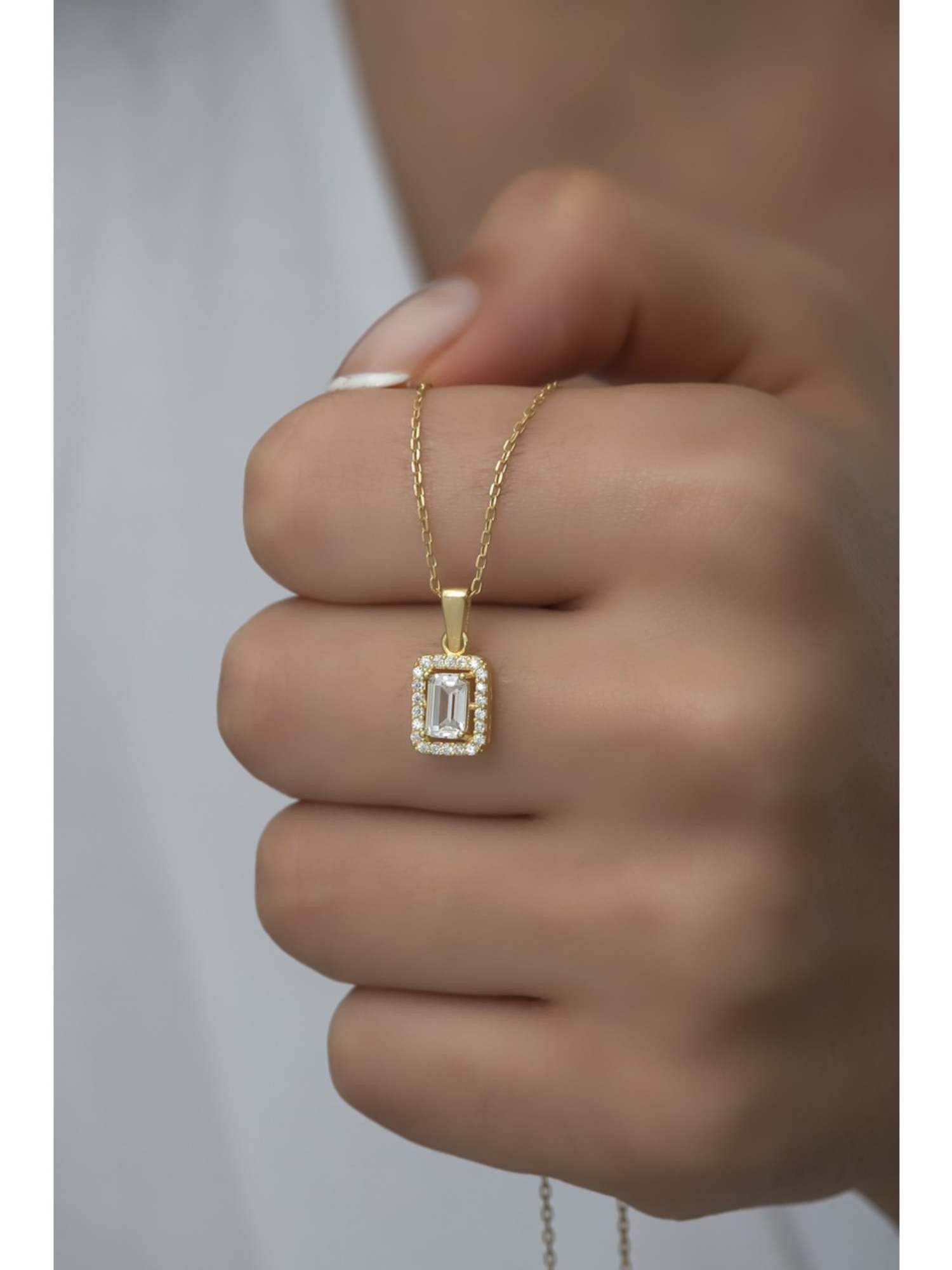 Nisan Kette und Anhänger Set, 925 Silber Kette Gold – Solitär Anhänger mit günstig online kaufen