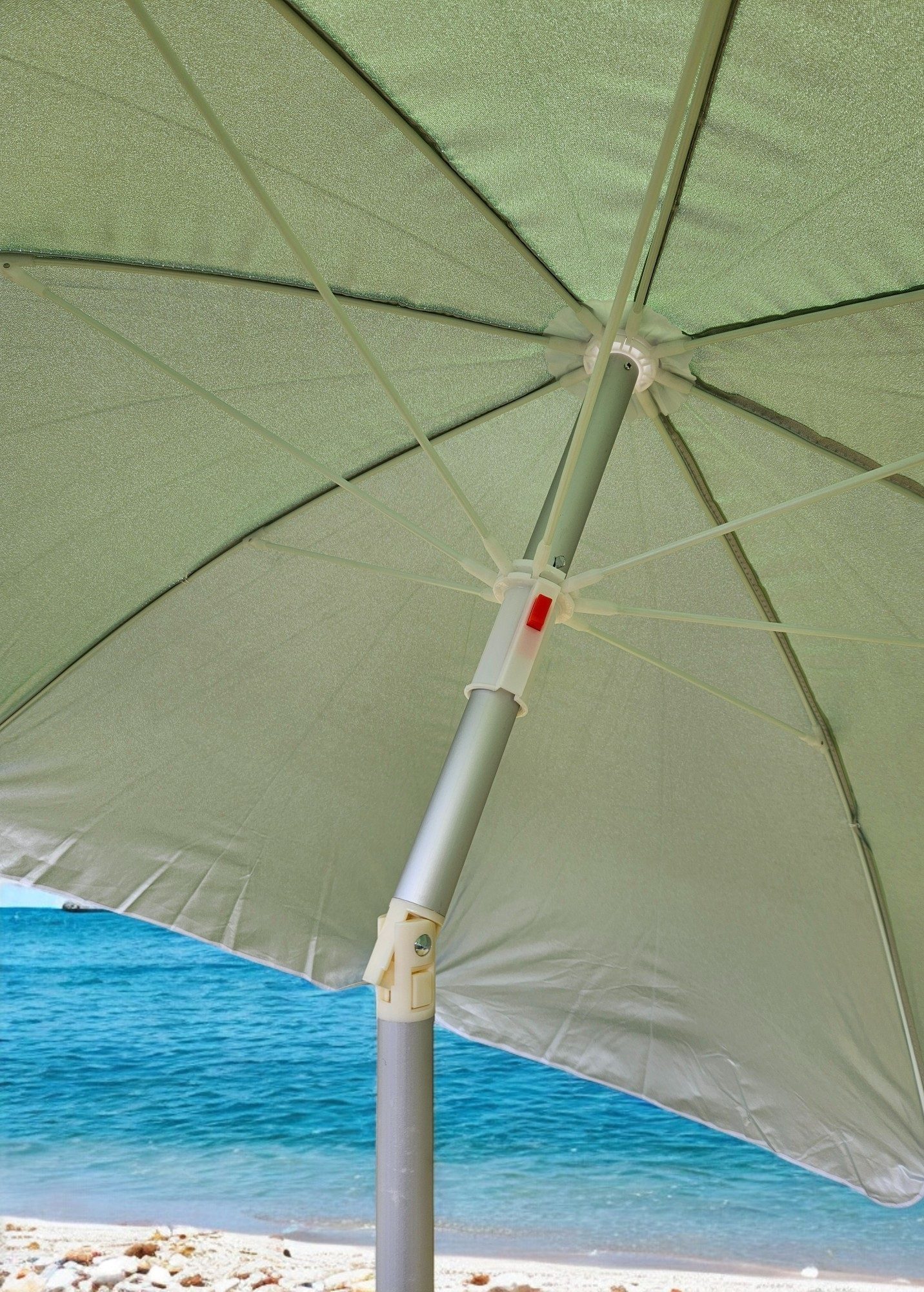 Meinposten Sonnenschirm Strandschirm Strand Reise Stabil UV Schutz UPF 50+ grün 170 cm, abknickbar