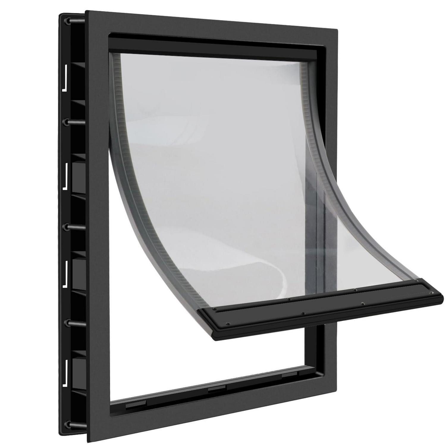 LuxusKollektion Hundeklappe Hundeklappe XL Schwarz PVC Transparente Klappe