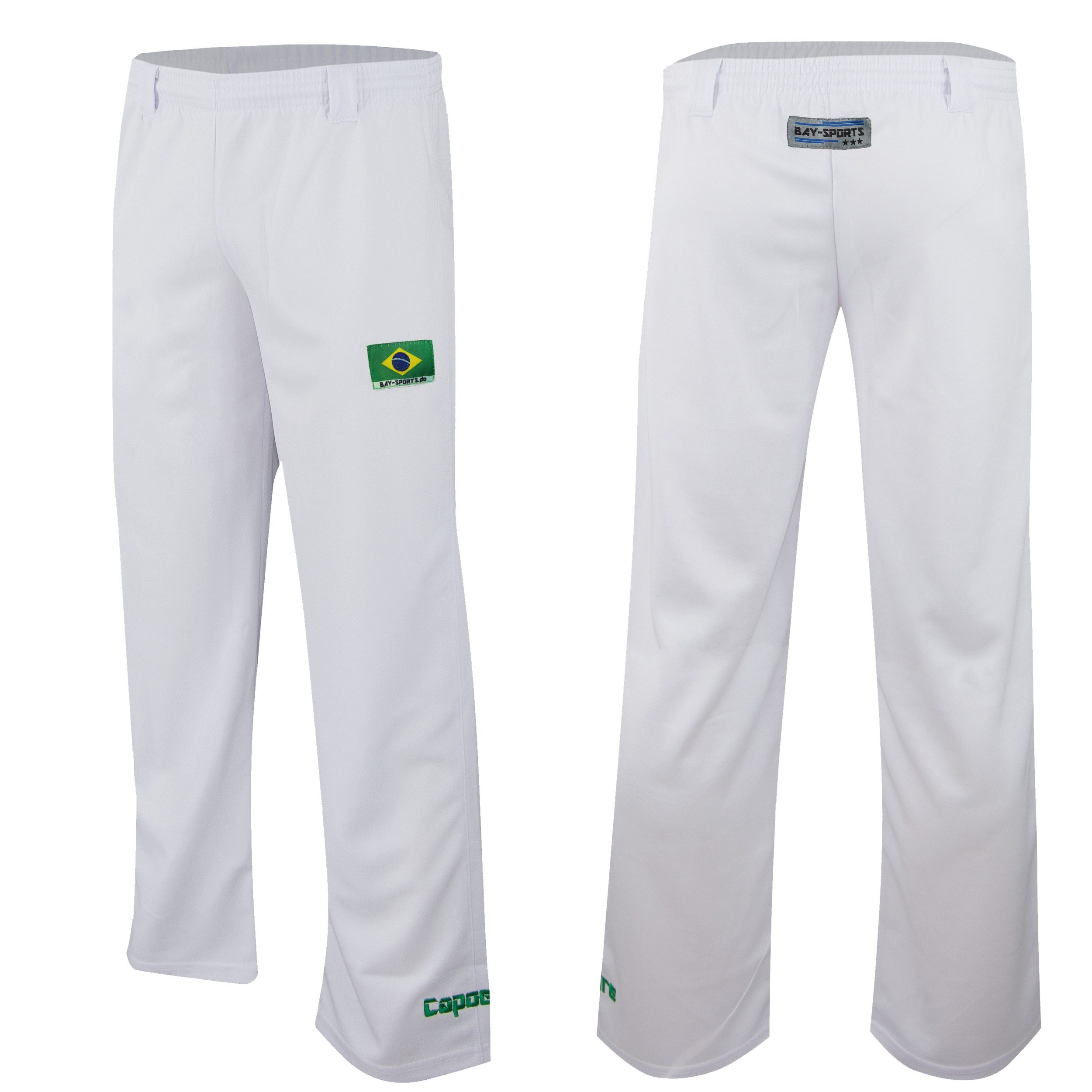 BAY-Sports Sporthose Brasilianische Capoeira Hose weiß uni Kampfsport Kinder Erwachsene (Stück)