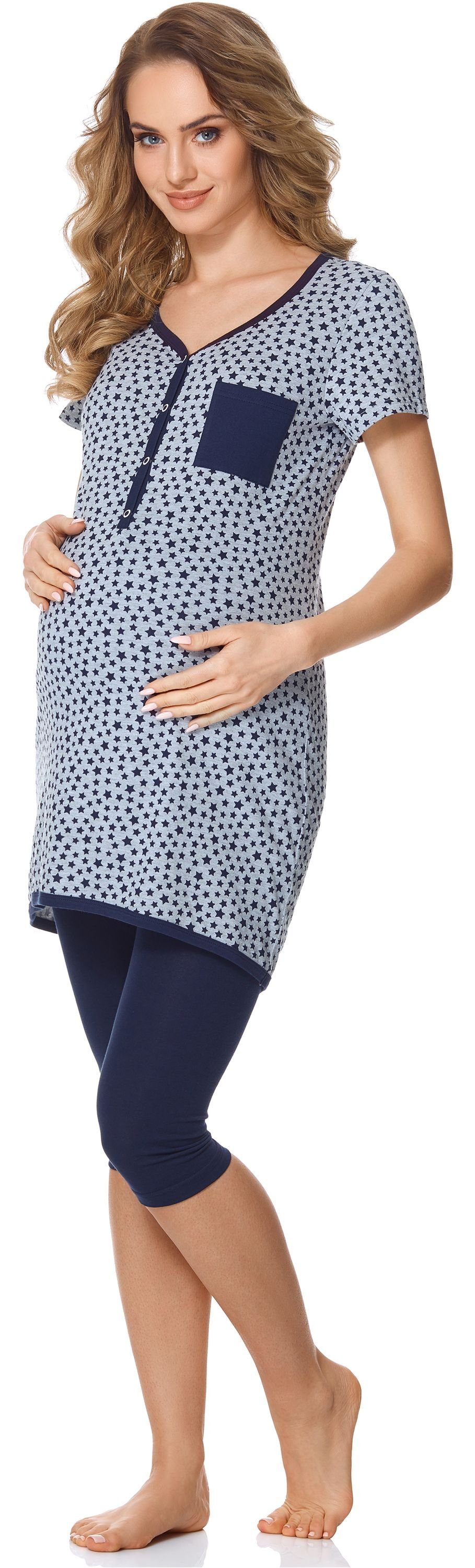 Umstandspyjama Damen Umstands Pyjama mit Stillfunktion BLV50-126