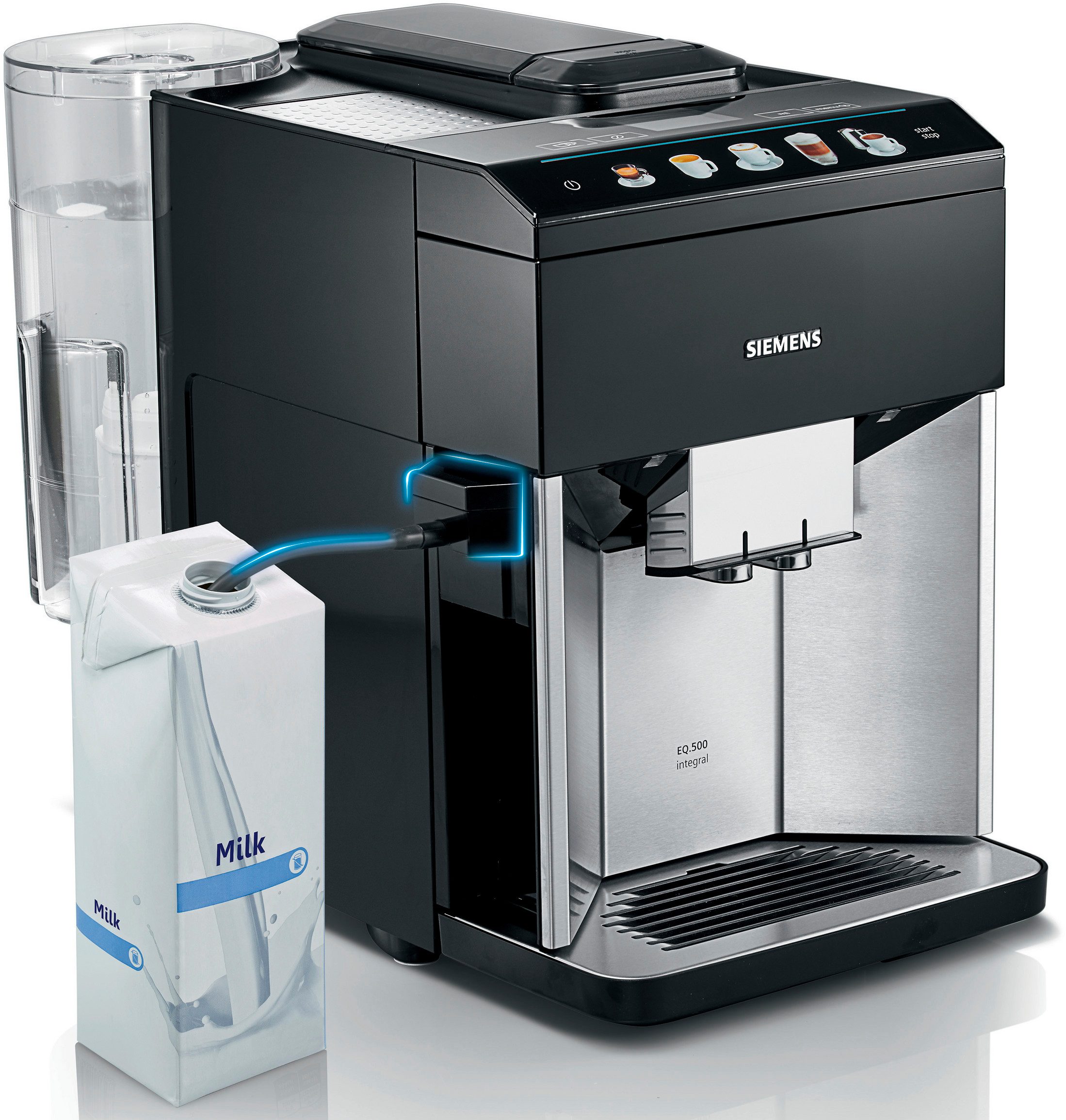 SIEMENS Milchschlauch-Adapter TZ50001, Zubehör für alle Kaffeevollautomaten der Reihe EQ.500, zur Nutzung externer Milchbehältnisse, spülmaschinengeeignet, schwarz