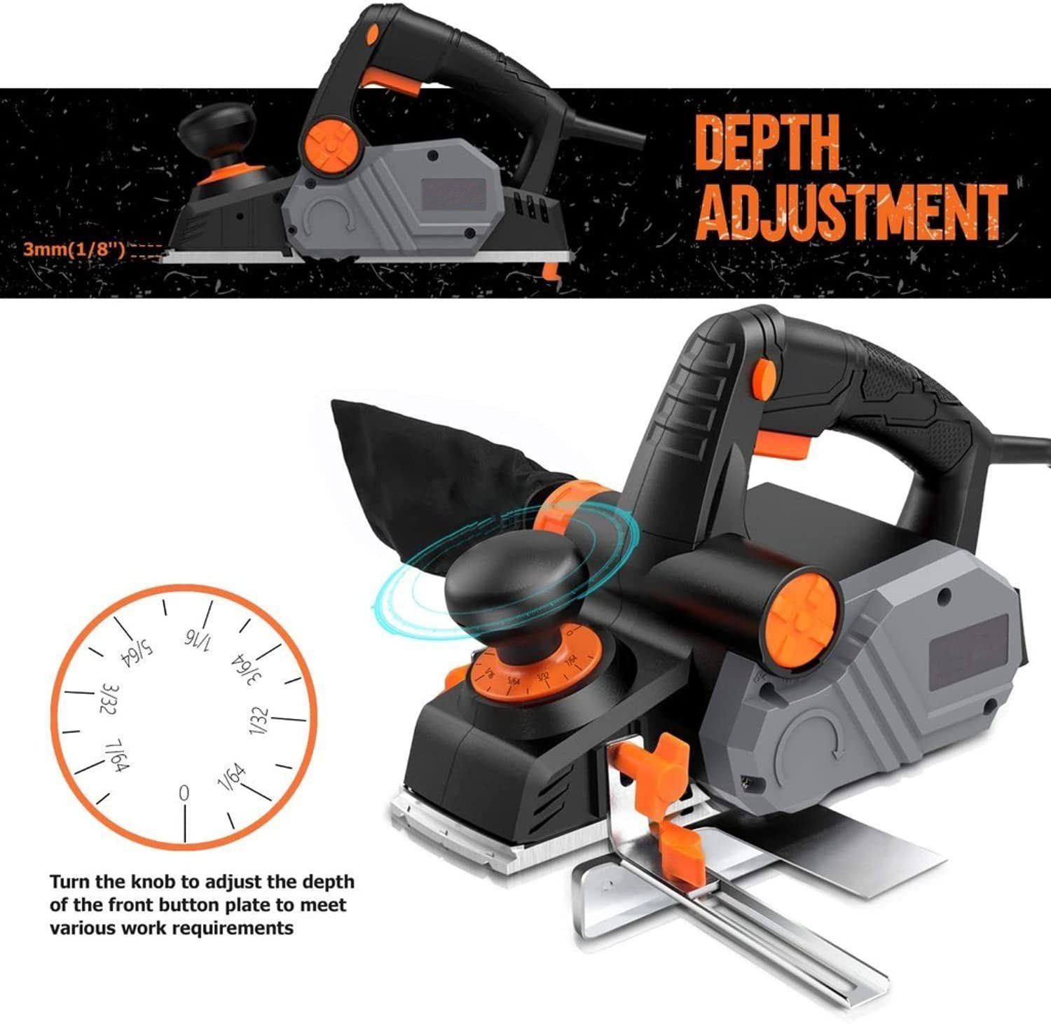 TACKLIFE Elektrohobel, Power Handhobel Holzhobel 7,5A günstig online kaufen