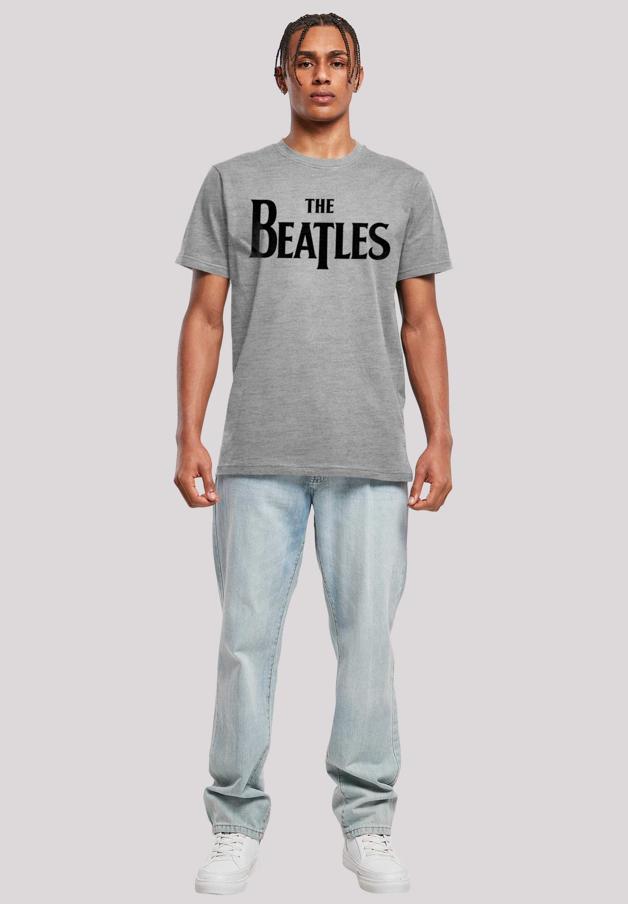 Logo Print Band T Black F4NT4STIC grey T-Shirt Beatles heather The Drop