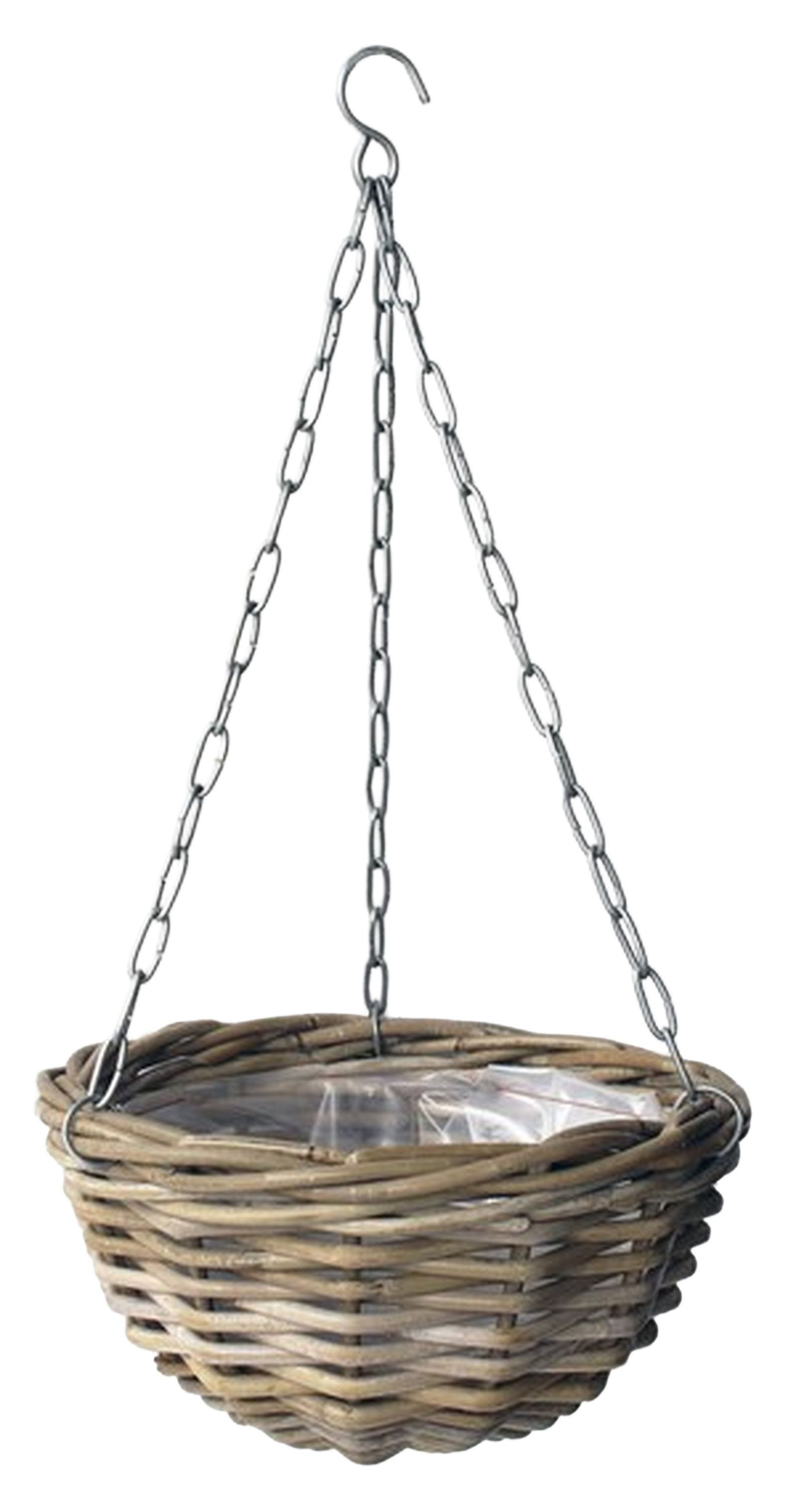 Van der Leeden Pflanzkübel Hängeampel Rattan Grau Ø 40 cm (1 St) günstig online kaufen