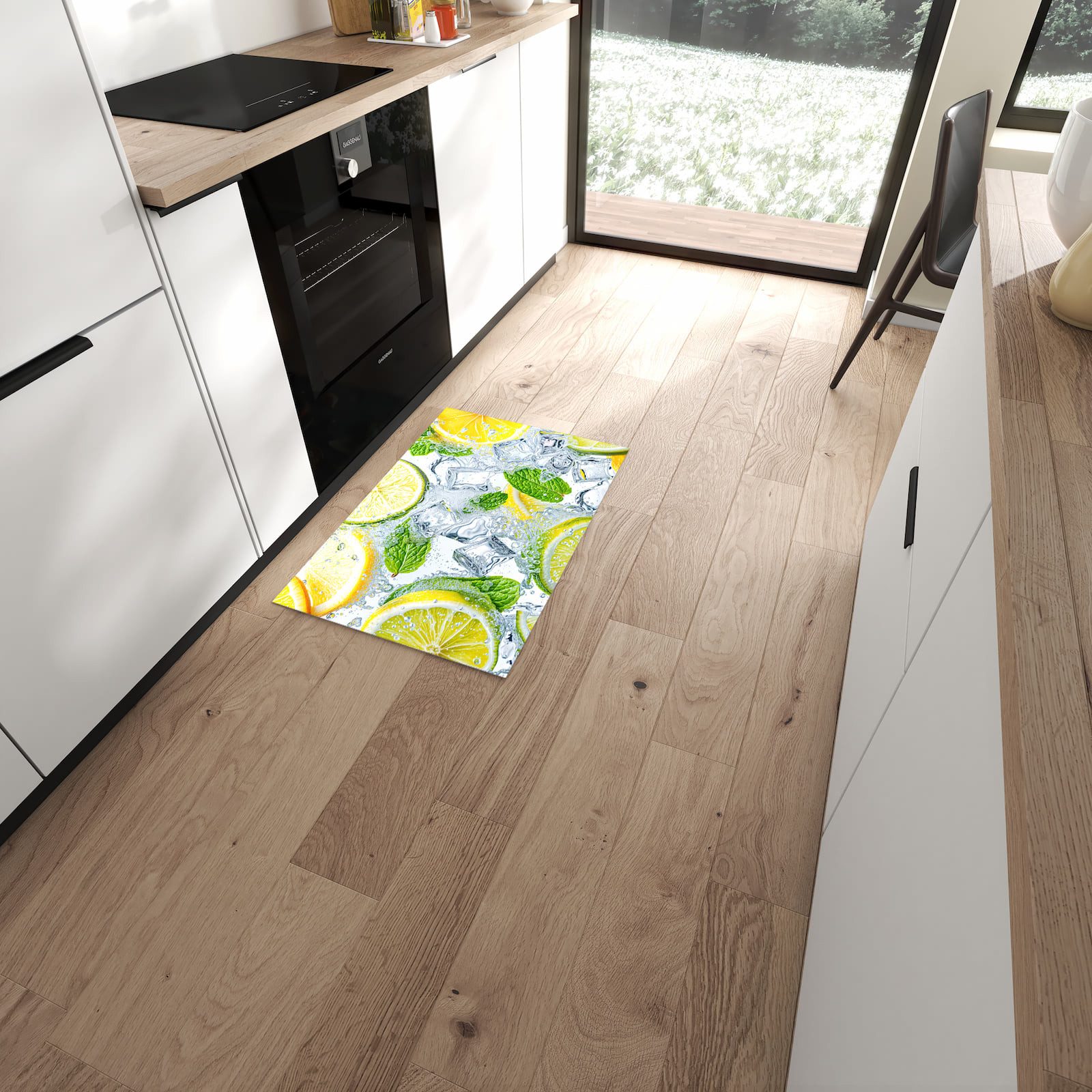 Primedeco Teppich Küchenteppich Zitrusfrische PVC rutschfest abwaschbar Läu günstig online kaufen