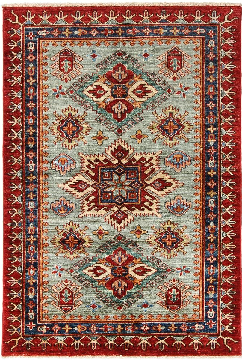 Orientteppich Super Kazak 102x150 Handgeknüpfter Orientteppich, Nain Trading, rechteckig, Höhe: 5 mm