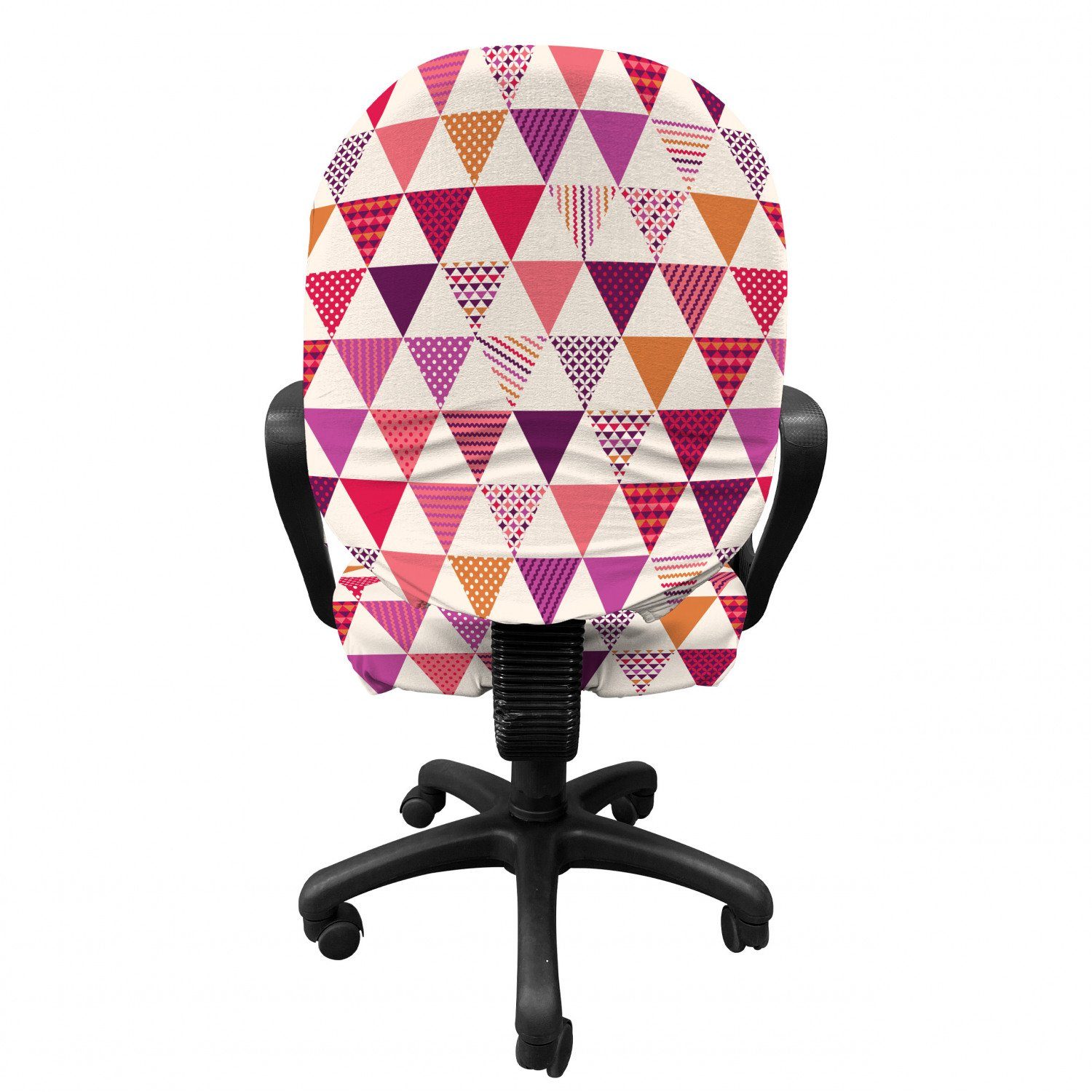 Stretchgewebe, Schutzhülle Geoemetric Bürostuhlhusse Triangles Rosa aus Dots Abakuhaus, dekorative