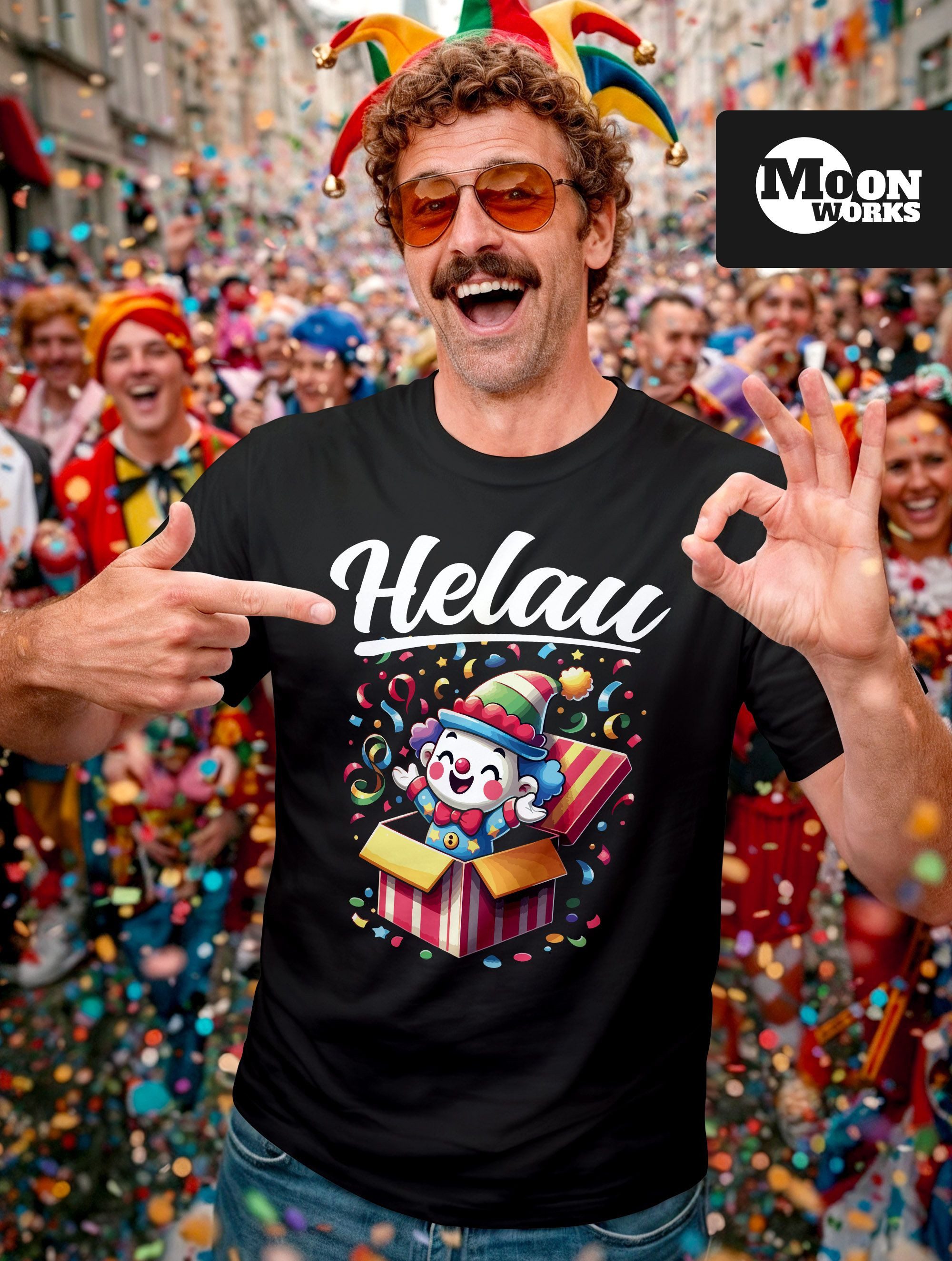 MoonWorks Print-Shirt Herren T-Shirt Fasching Karneval Kostüm-Ersatz Clown günstig online kaufen