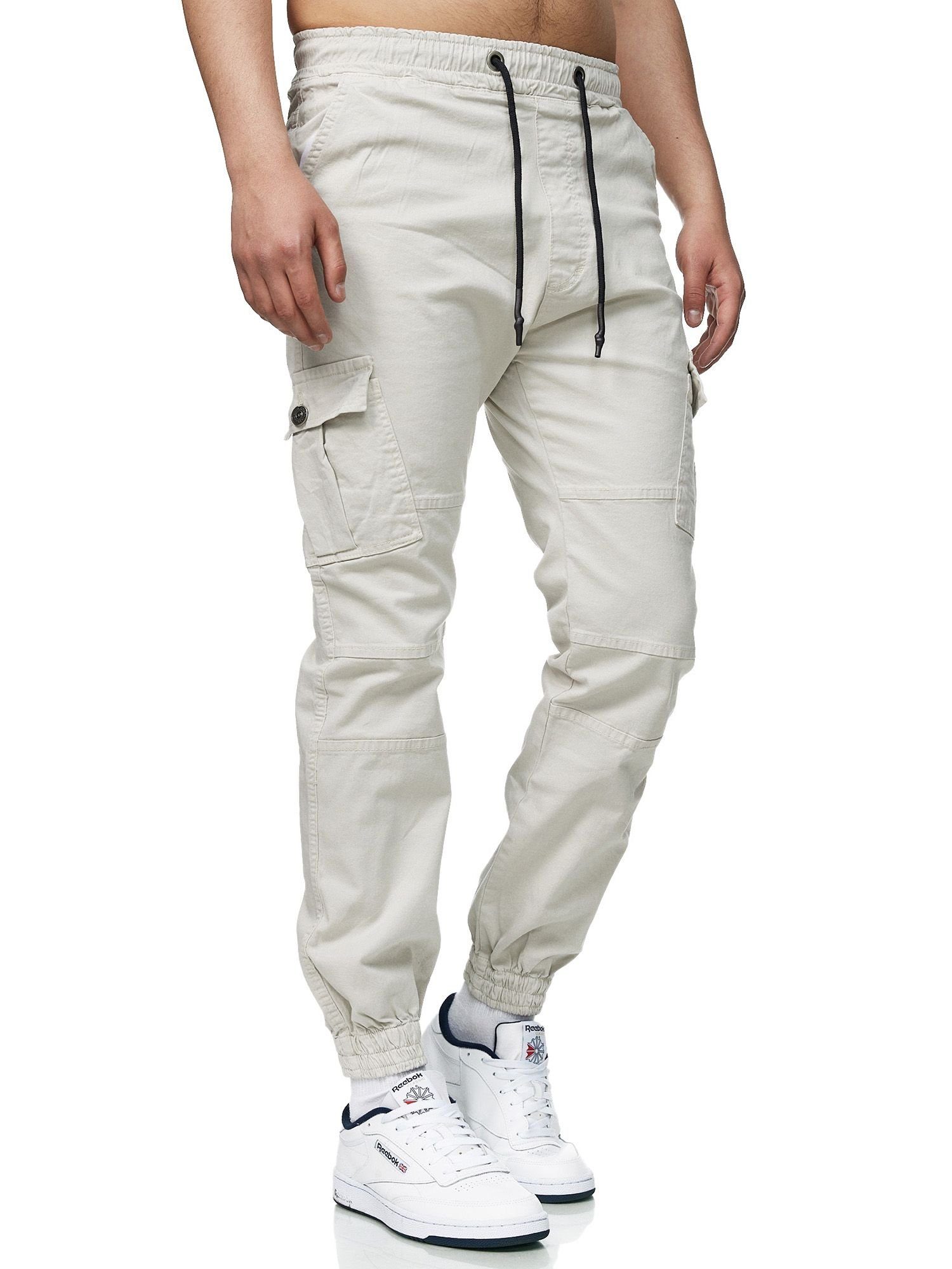 Stoff Jeans Casual Cargohose Kayna Chino Freizeit Hose Herren Grau Streetwear, Fit Herrenhose Slim Männer Cargo Business Utility 1-tlg) (Chino John Cargojeans