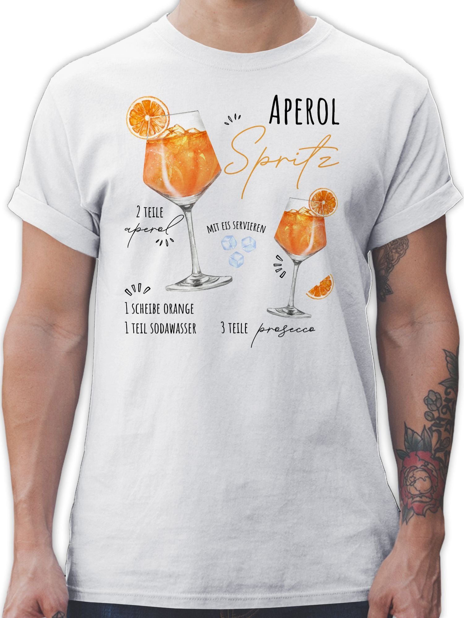 Shirtracer T-Shirt Aperol Spritz Rezept I Lustig Geschenk Aperolfan Fanartikel Karneval & Fasching