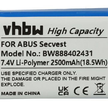 vhbw kompatibel mit ABUS Secvest FUAA50000, FUAA50100, FUAA50500, FUAA50600 Akku Li-Polymer 2500 mAh (7,4 V)