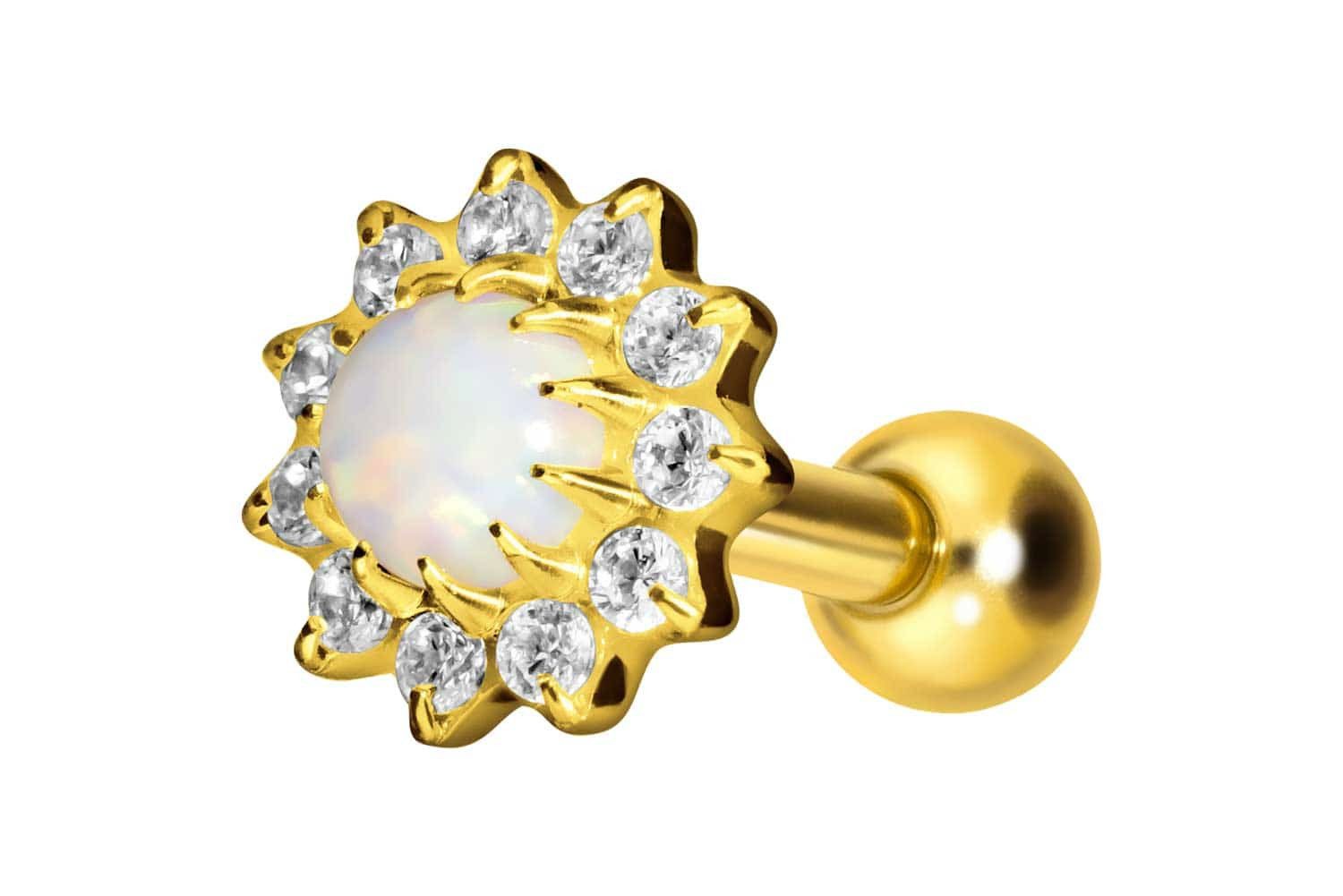 PIERCINGLINE Piercing-Set Titan Ohrpiercing SONNE (Mini-Barbells, 1-tlg)
