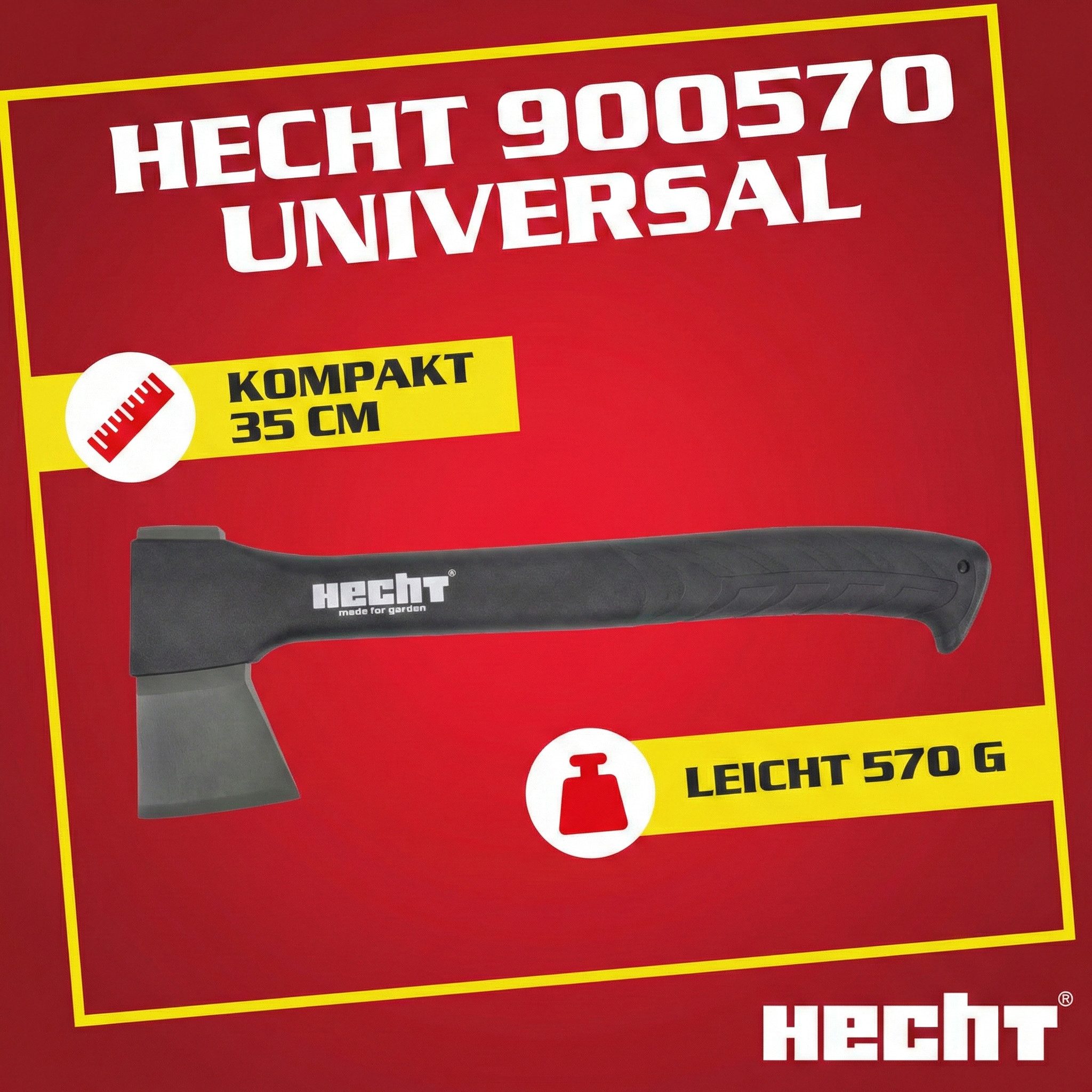 Hecht Universalaxt 35 cm Länge 570 Gramm Teflon beschichtet, 35 cm Länge, mit Schutzkappe