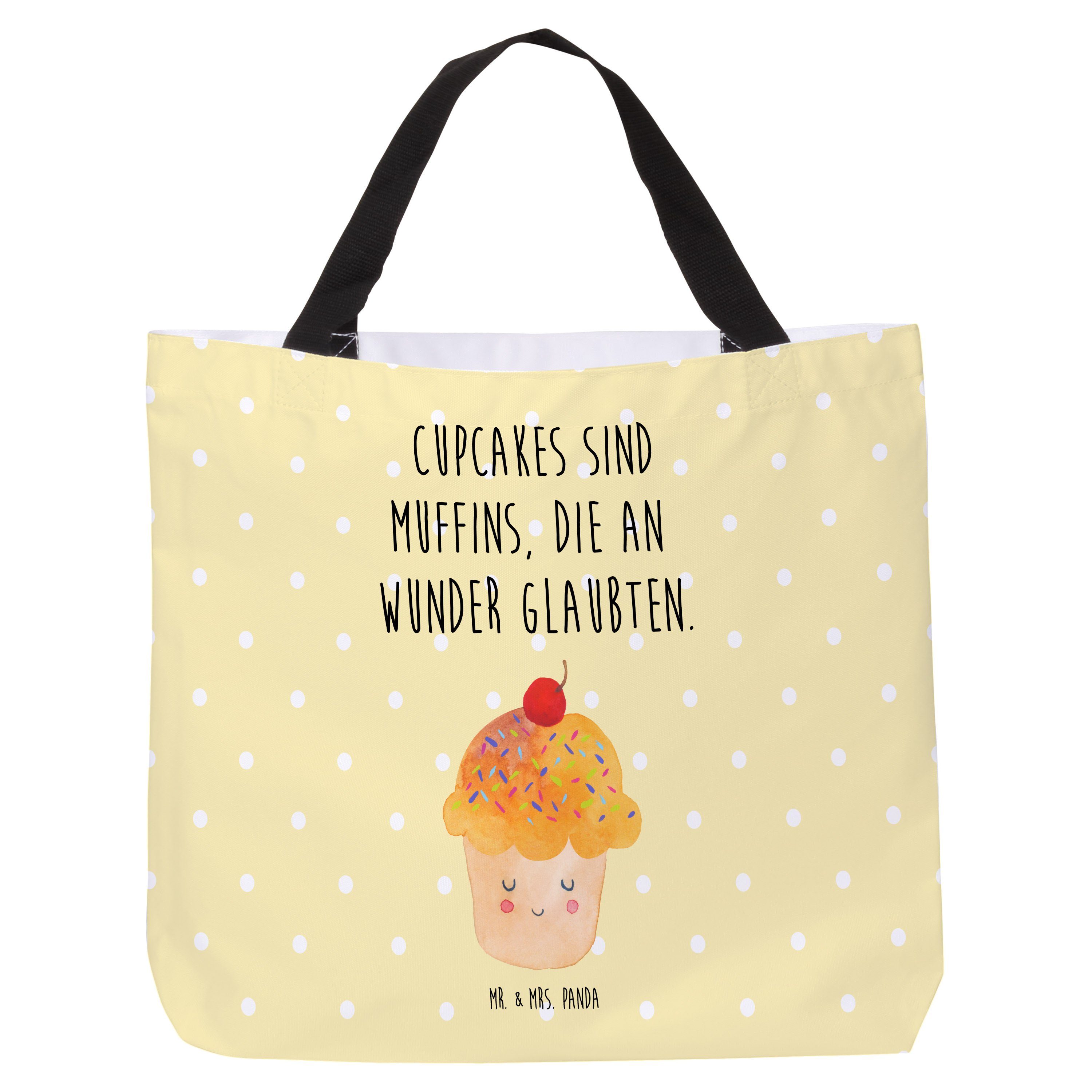 Mr. & Mrs. Panda Shopper »Cupcake Gelb Pastell XL, süße Tiermotive