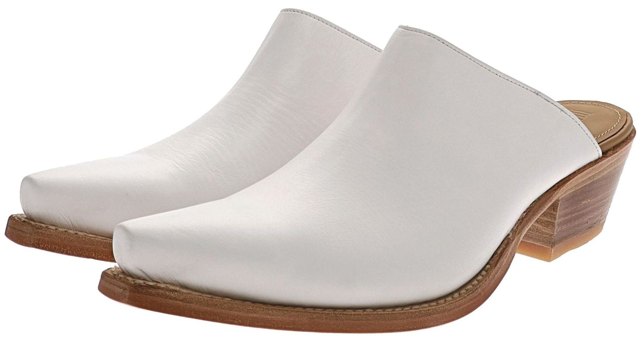 2490 Ledersandale Weiss Schnürschuh