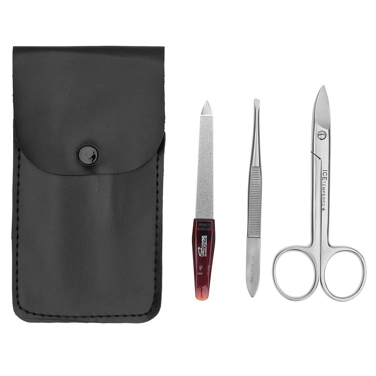 Saphir-Nagelfeile Maniküre-Set - Nagelpflege-Etui - Taschen-Etui - Nagelschere