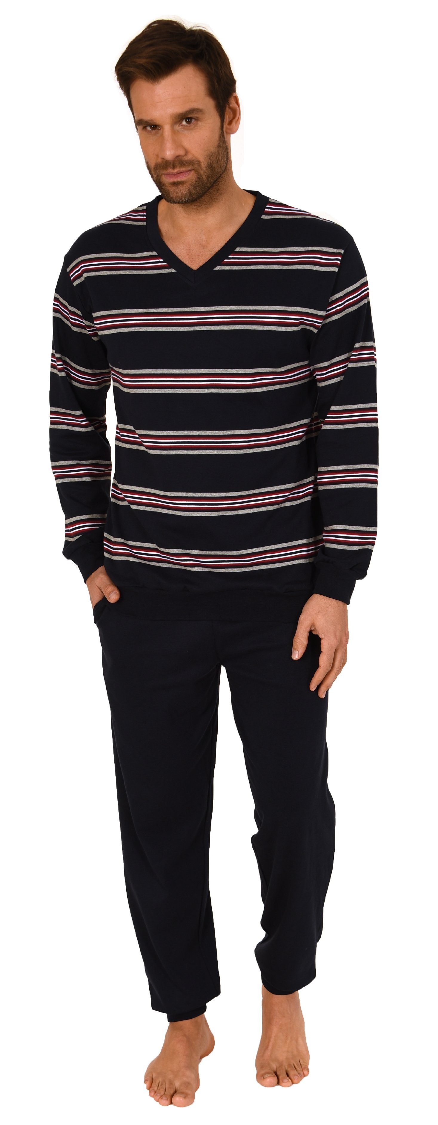 Normann Pyjama Normann Herren Schlafanzug in warmer Kuschel Interlock Quali günstig online kaufen