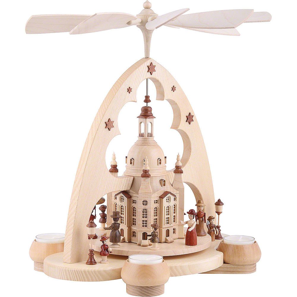 Müller Kleinkunst GmbH Seiffen Weihnachtspyramide 1-stöckige Pyramide Frauenkirche (34cm) von Müller Kleinkunst