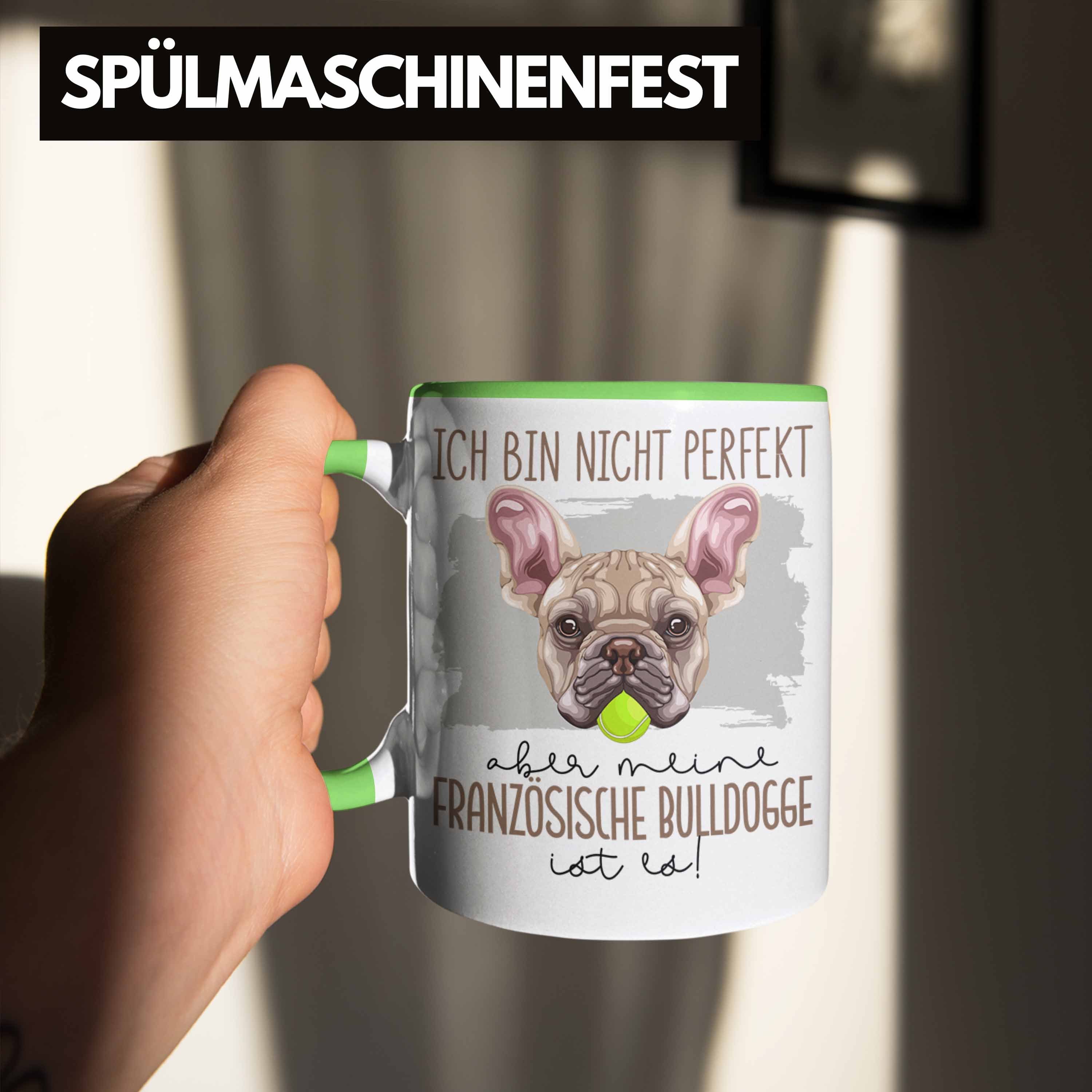 Trendation Französische Besitzer Grün Tasse Geschen Geschenk Tasse Lustiger Spruch Bulldogge
