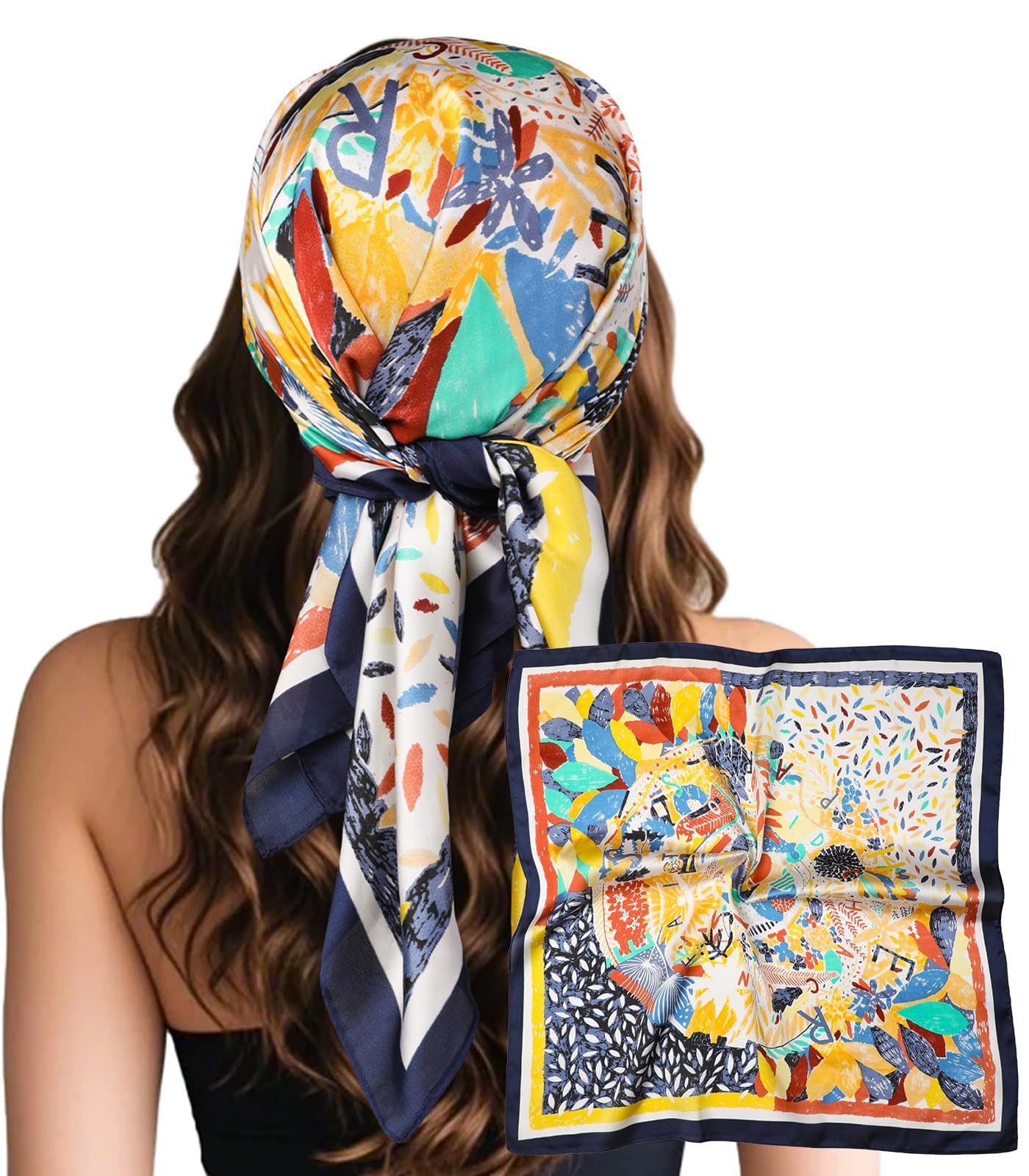 Zaewry Seidentuch Damen Seide Gefühl Schal Halstuch Schal Frauen Scarf Bandana, (1-St), Taschentuch Ansatz Handgelenk